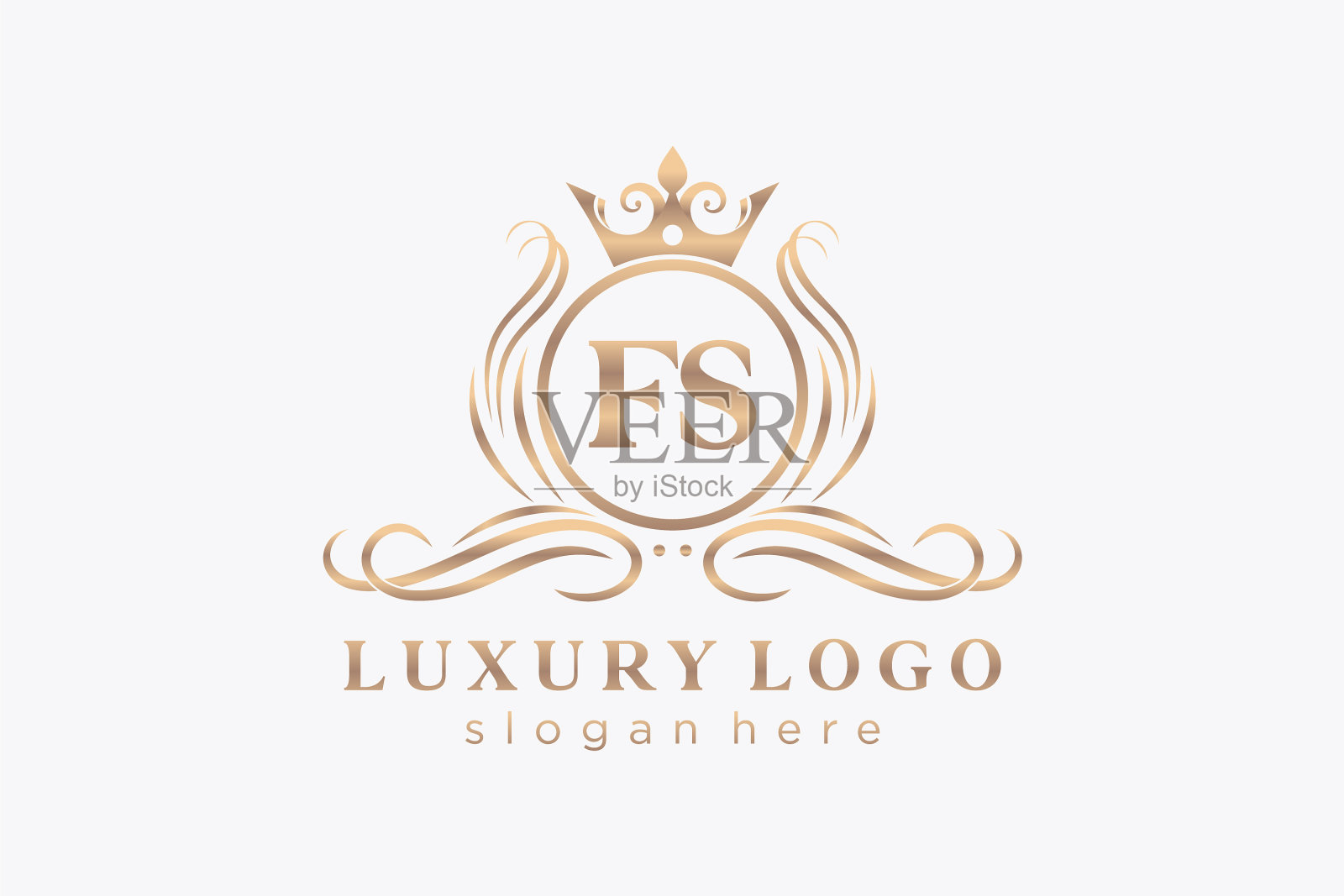 首字母fs皇家豪华标志模板插画图片素材