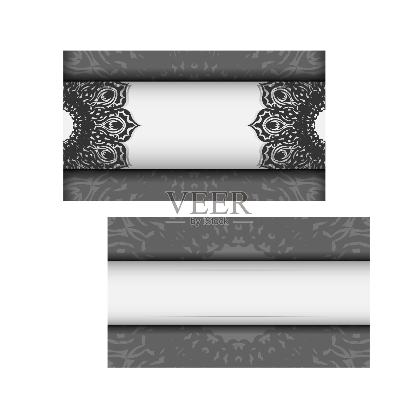 带有文本和装饰的邀请卡准备矢量图插画图片素材