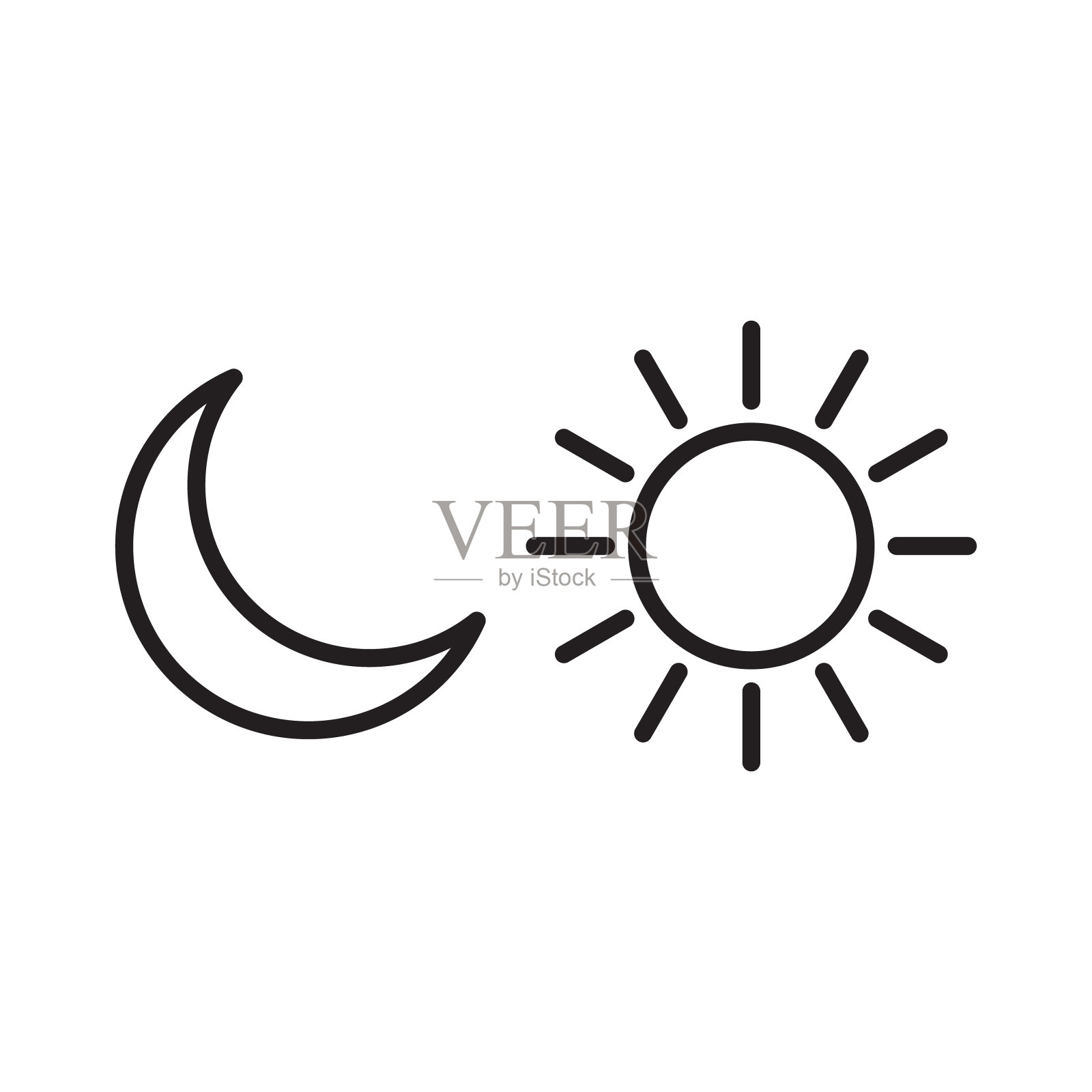 日月图标插图孤立矢量符号符号插画图片素材