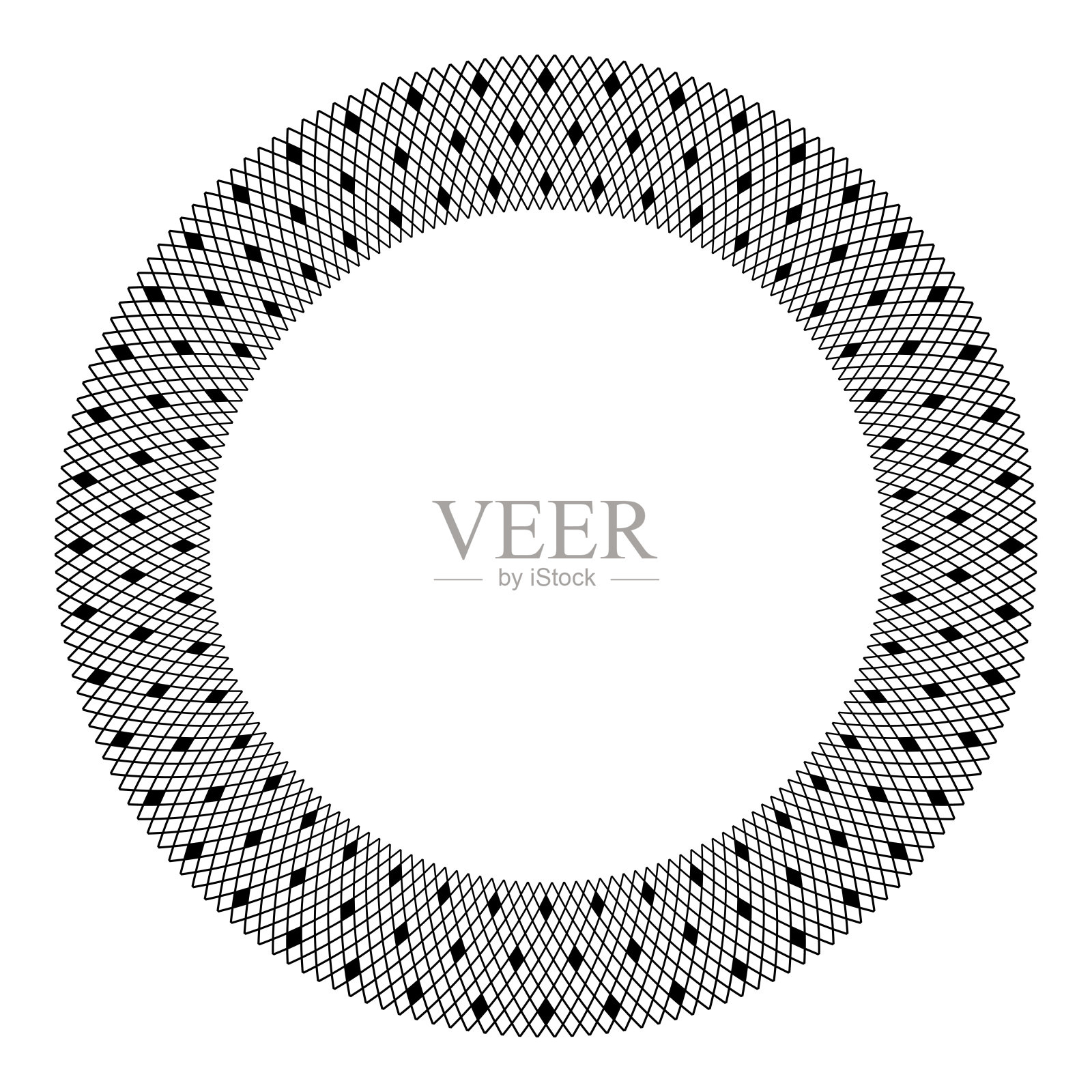 圆形框架的抽象几何圆形图案。插画图片素材