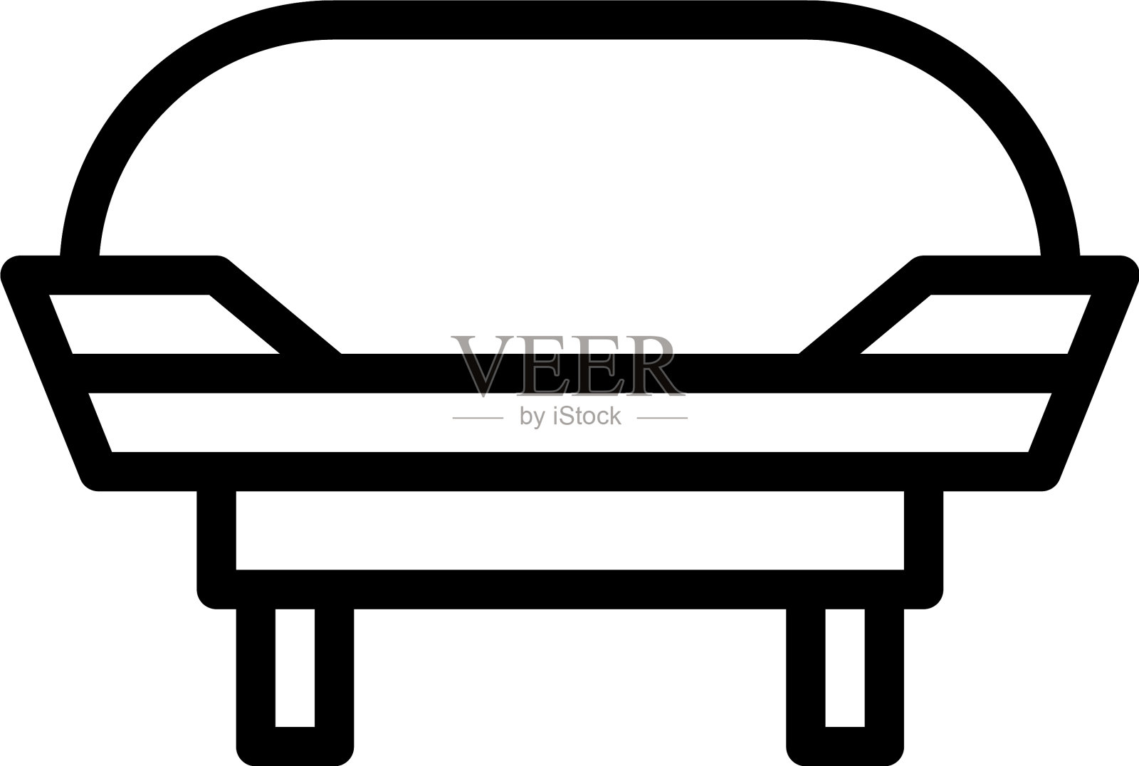 和标志沙发勾勒风格图标完美插画图片素材