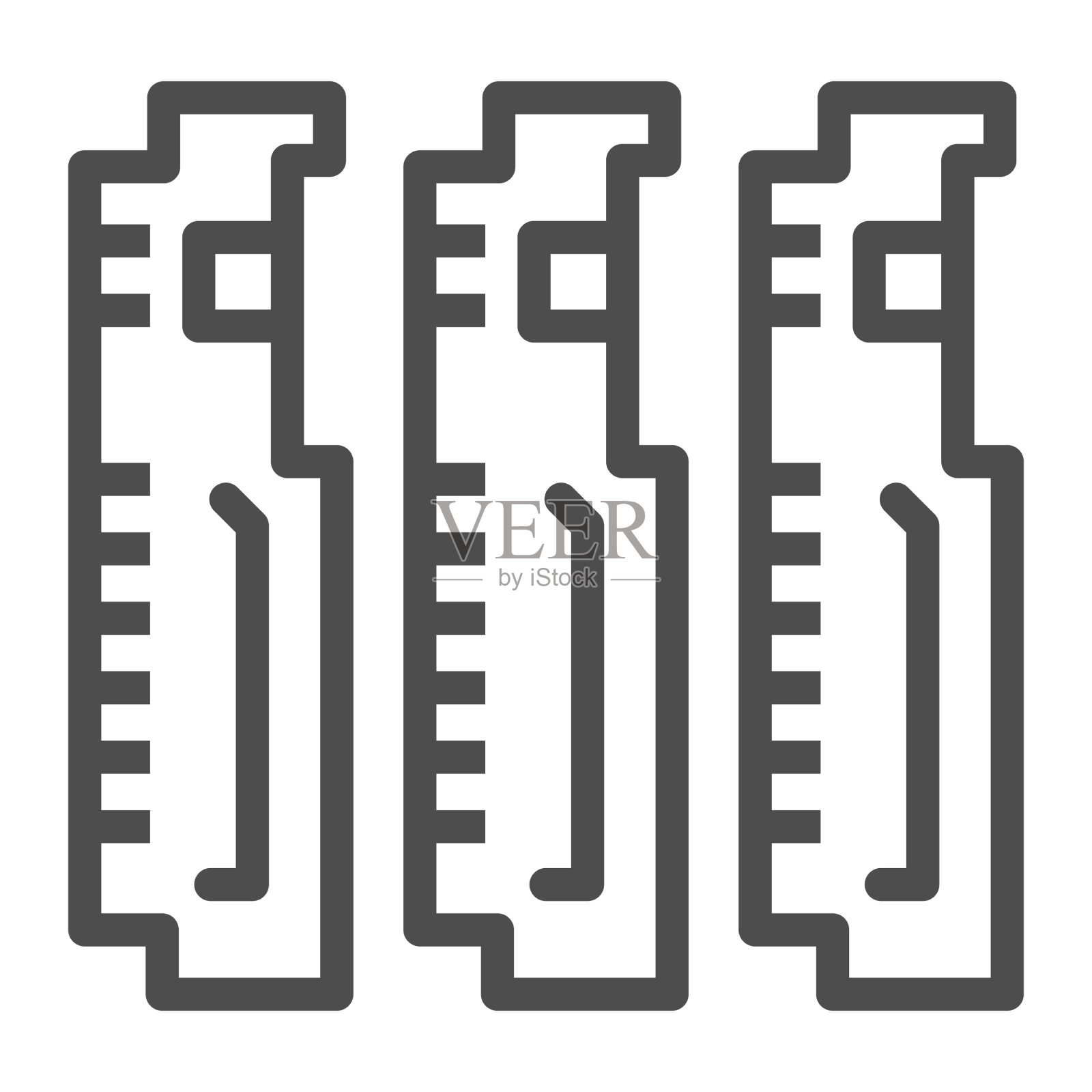 紧凑型PCB三部分线图标电子插画图片素材