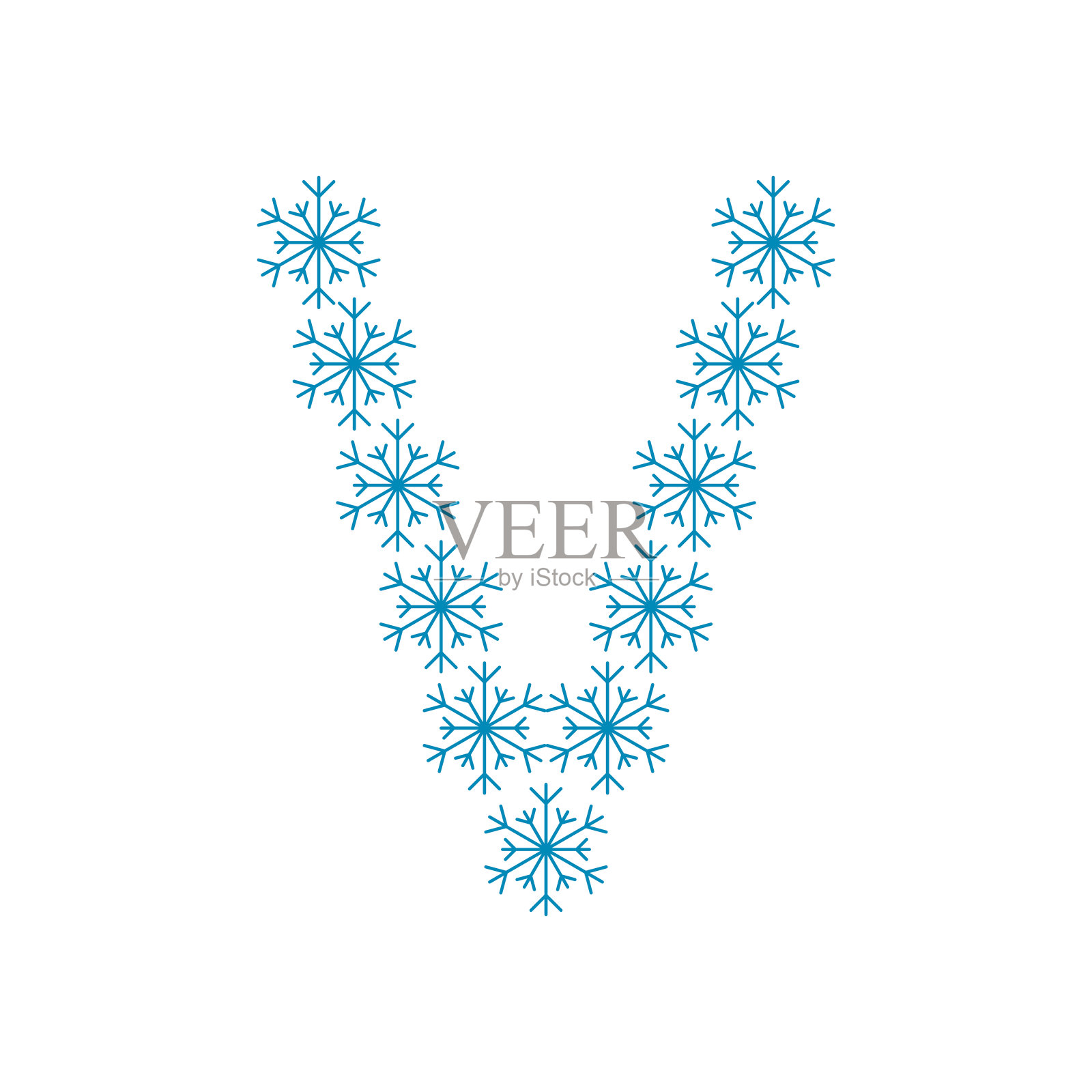 字母V来自雪花设计元素图片