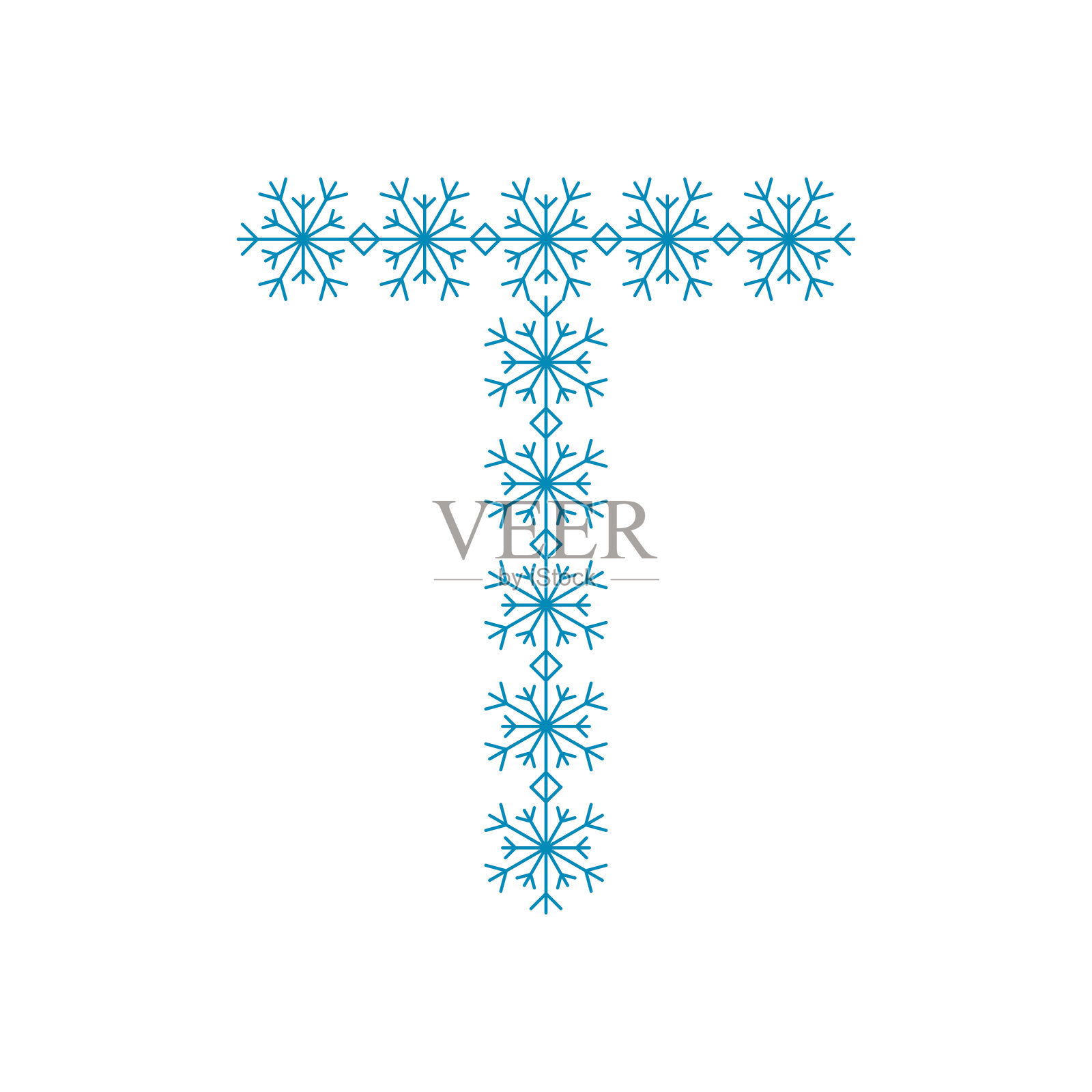 字母T来自雪花插画图片素材
