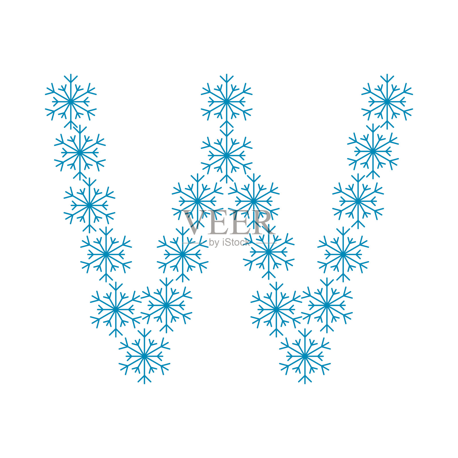 雪花中的字母W设计元素图片