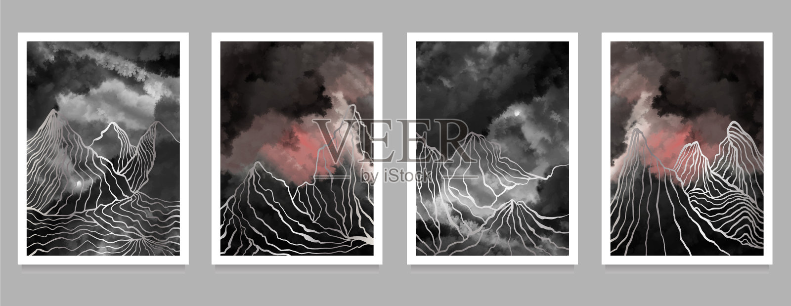 集创意极简现代线条艺术版画插画图片素材