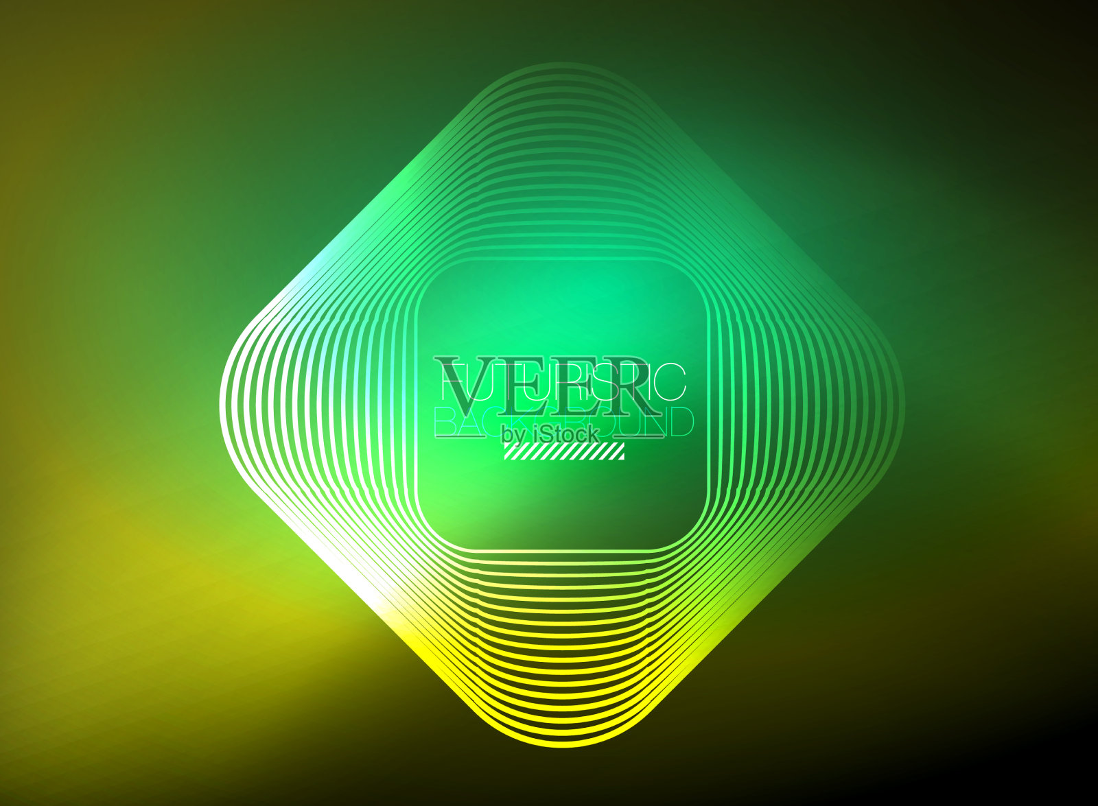 霓虹色方形轮廓线抽象背景插画图片素材