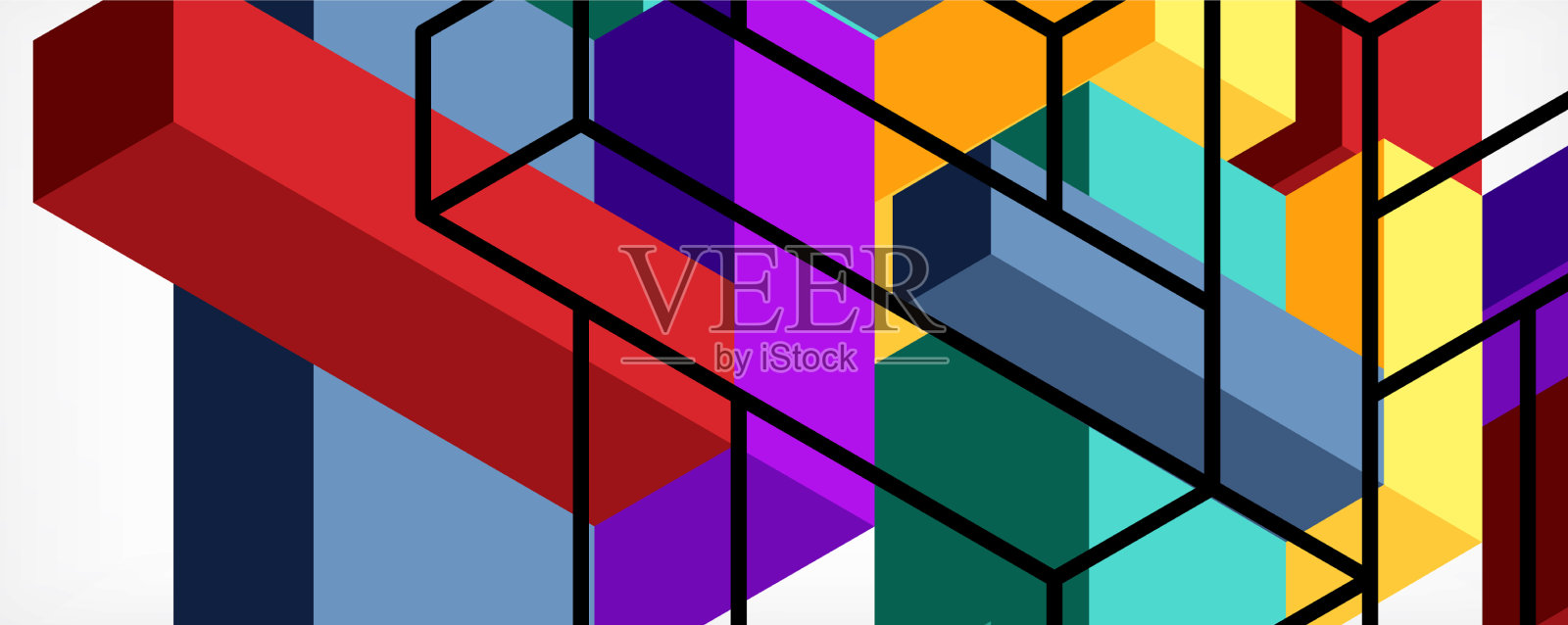 抽象背景三维立方体和立方体元素插画图片素材