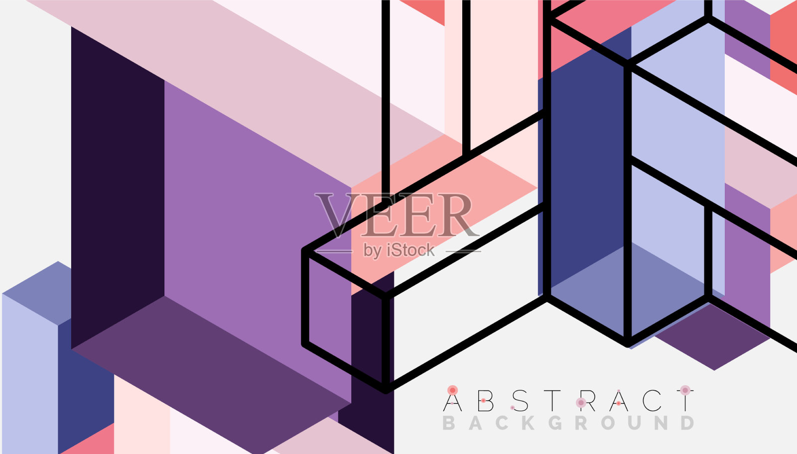 抽象背景三维立方体和立方体元素插画图片素材