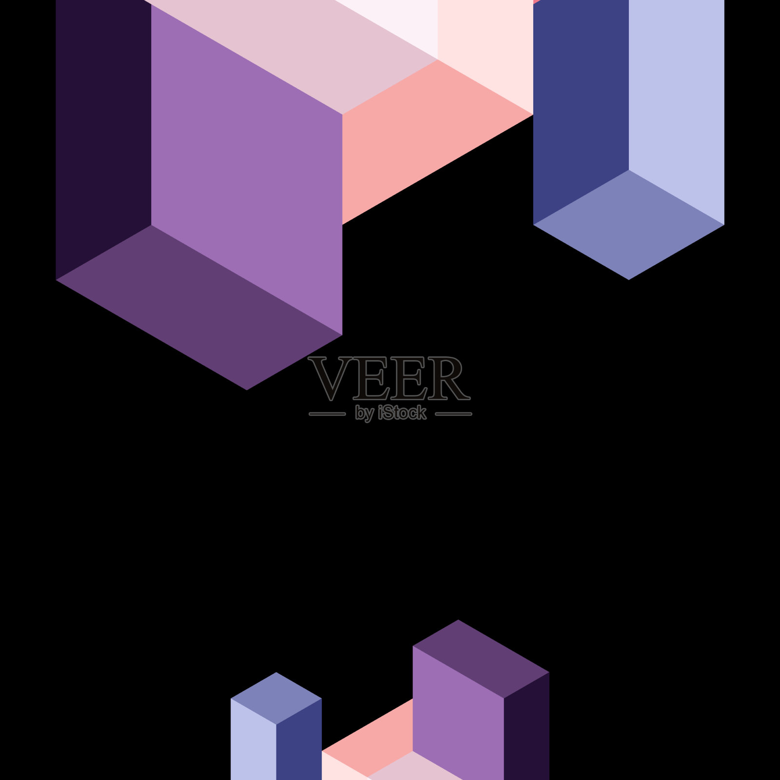 抽象背景三维立方体和立方体元素插画图片素材