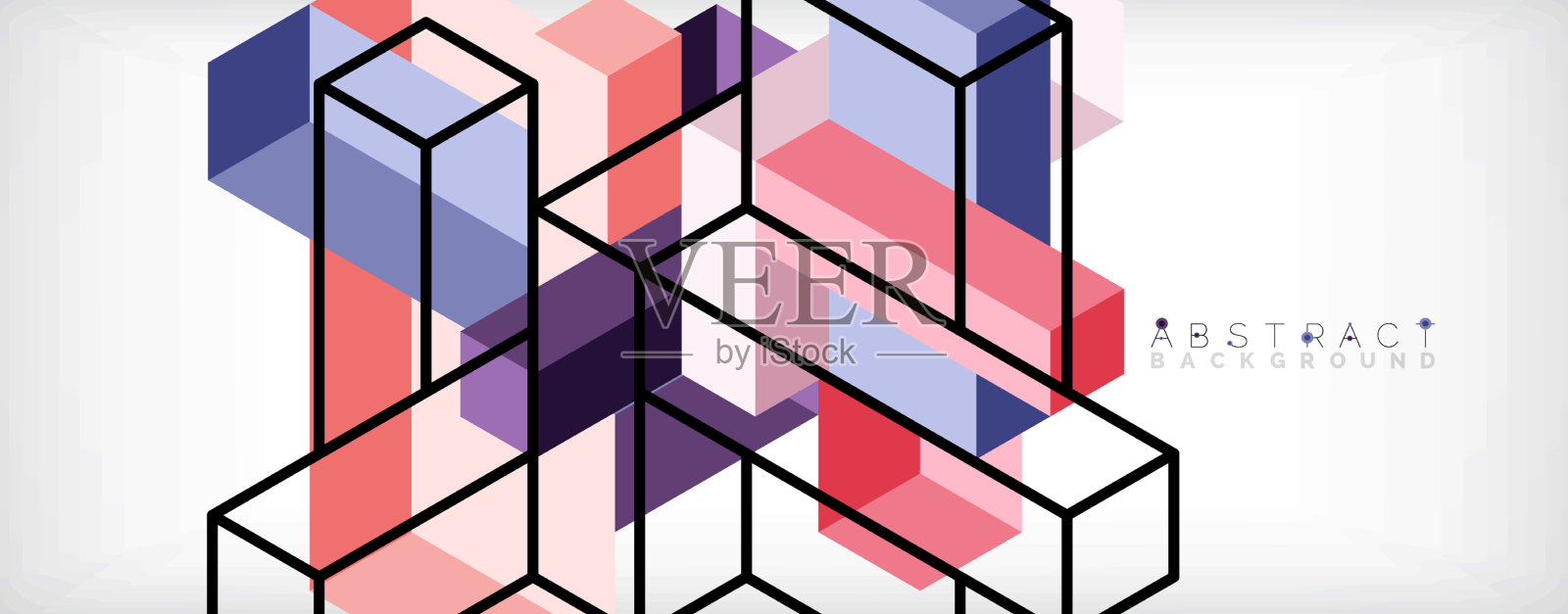 抽象背景三维立方体和立方体元素插画图片素材