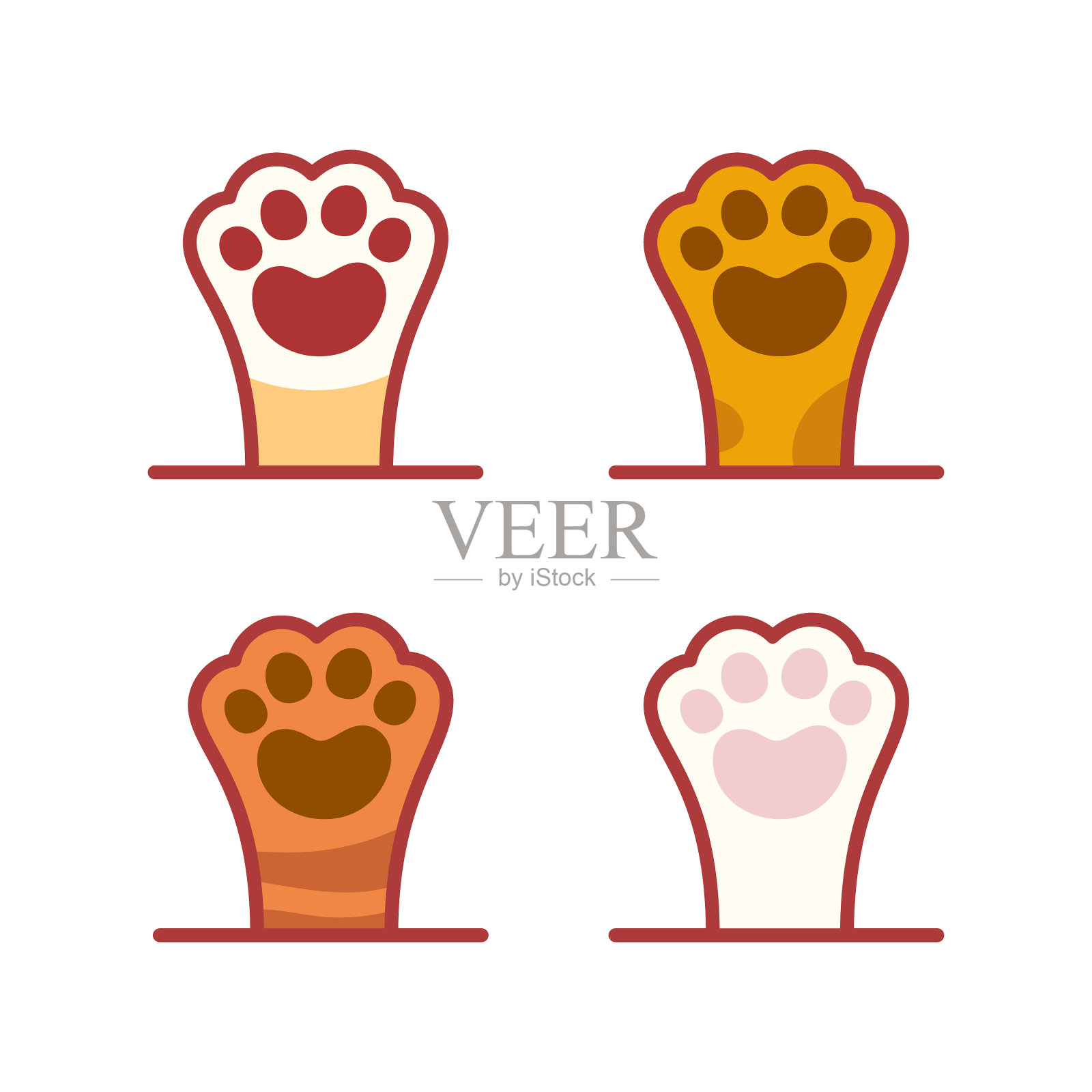 爪标志设计插画图片素材