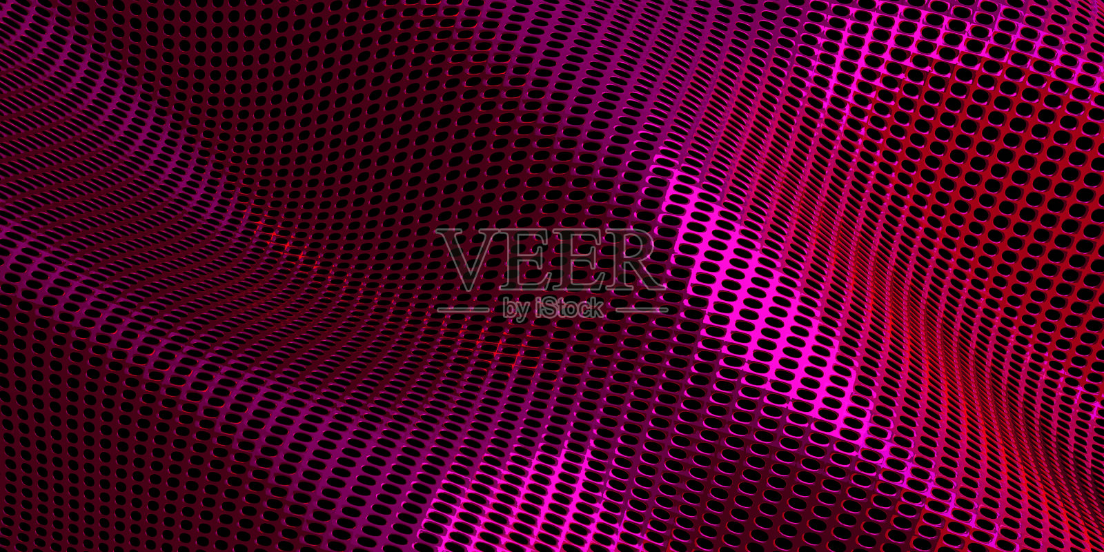 圆形网格技术背景反射发光表面数字波3d插图照片摄影图片