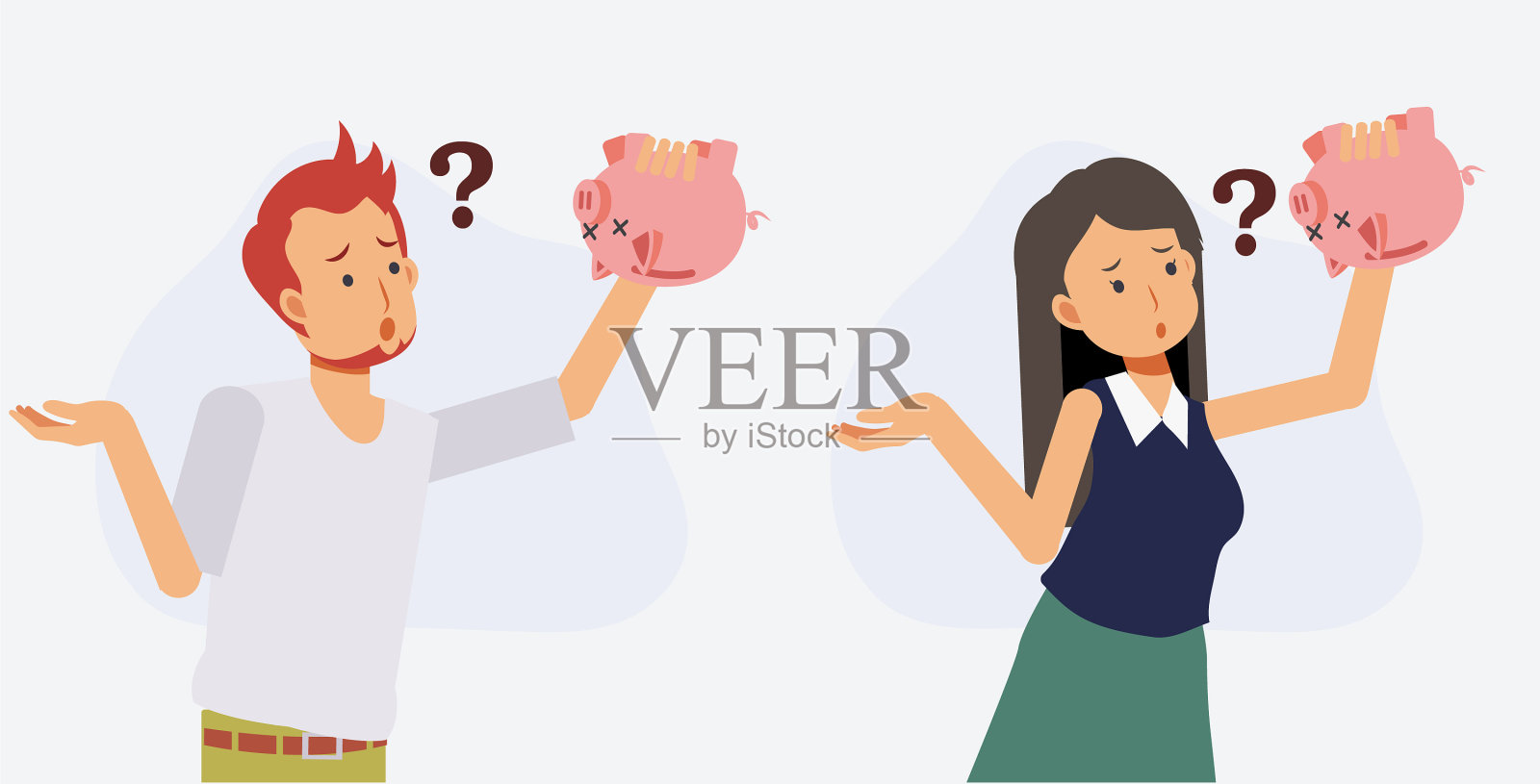 没有钱，没有钱——财政问题插画图片素材