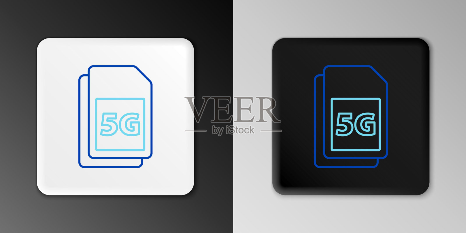 Line 5g sim卡图标隔离在灰色背景插画图片素材