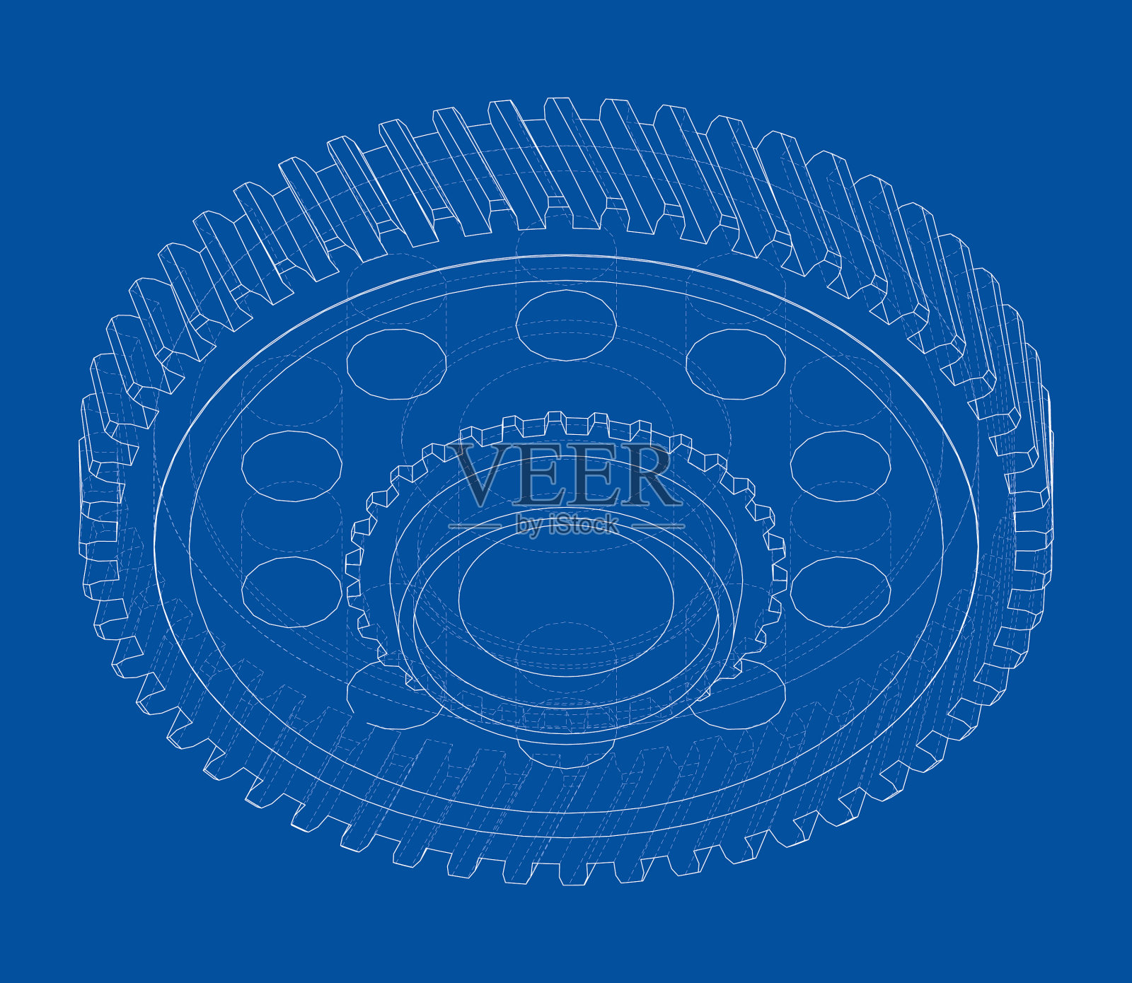 齿轮三维渲染插画图片素材