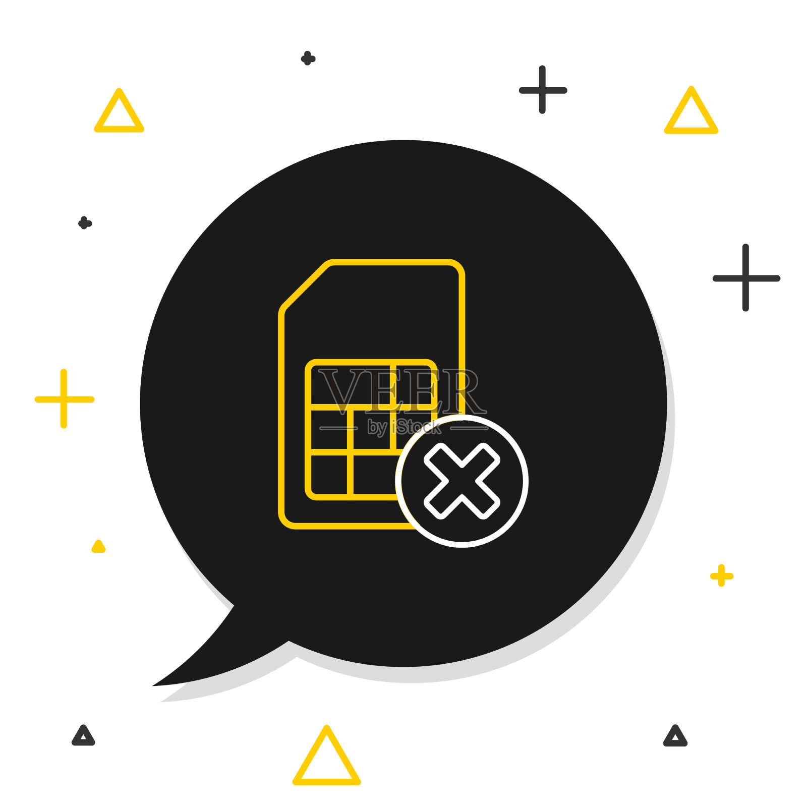 线路sim卡拒绝图标隔离白色图标素材