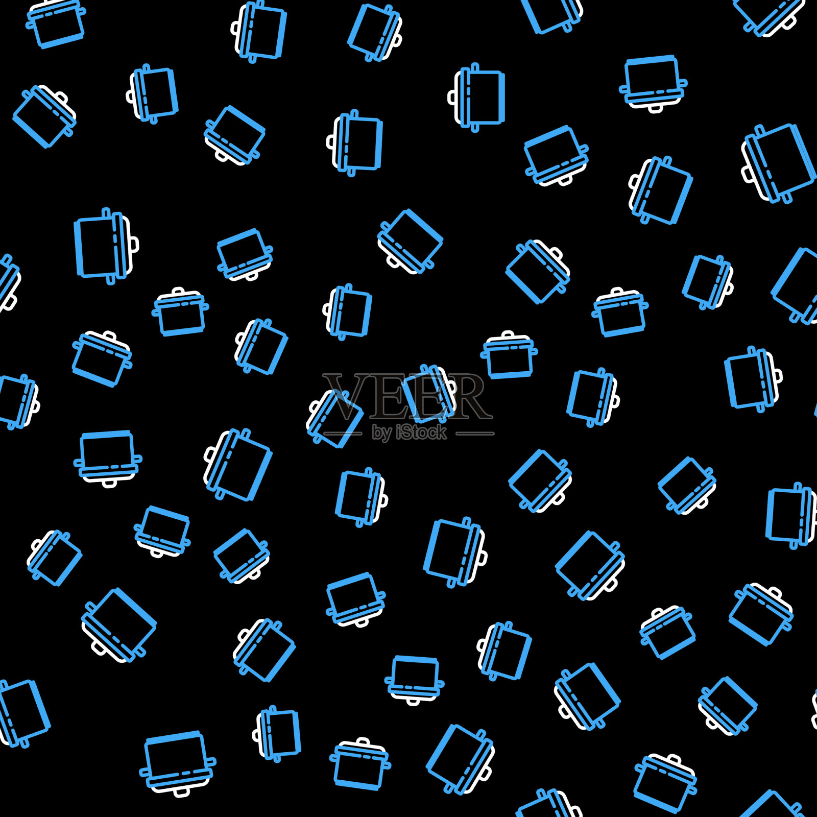 线烹饪锅图标隔离无缝图案上插画图片素材