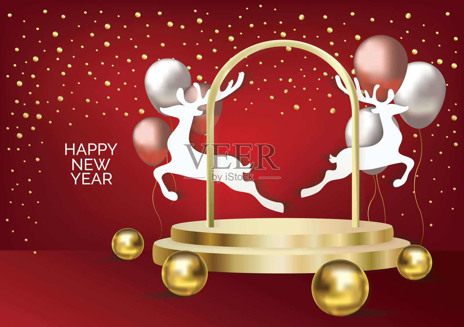 圣诞讲台艺术背景插画图片素材