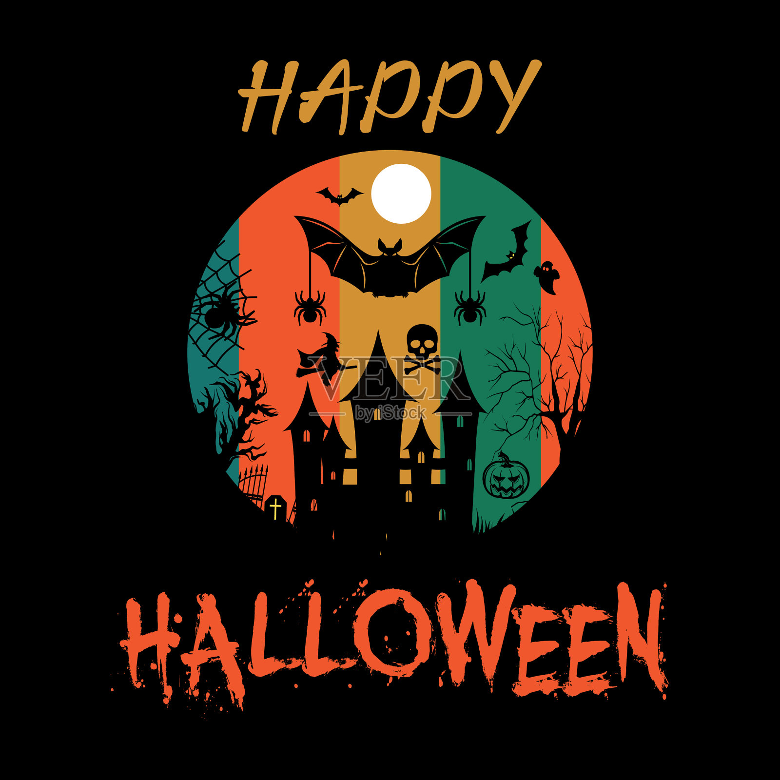 万圣节的t恤设计设计模板素材