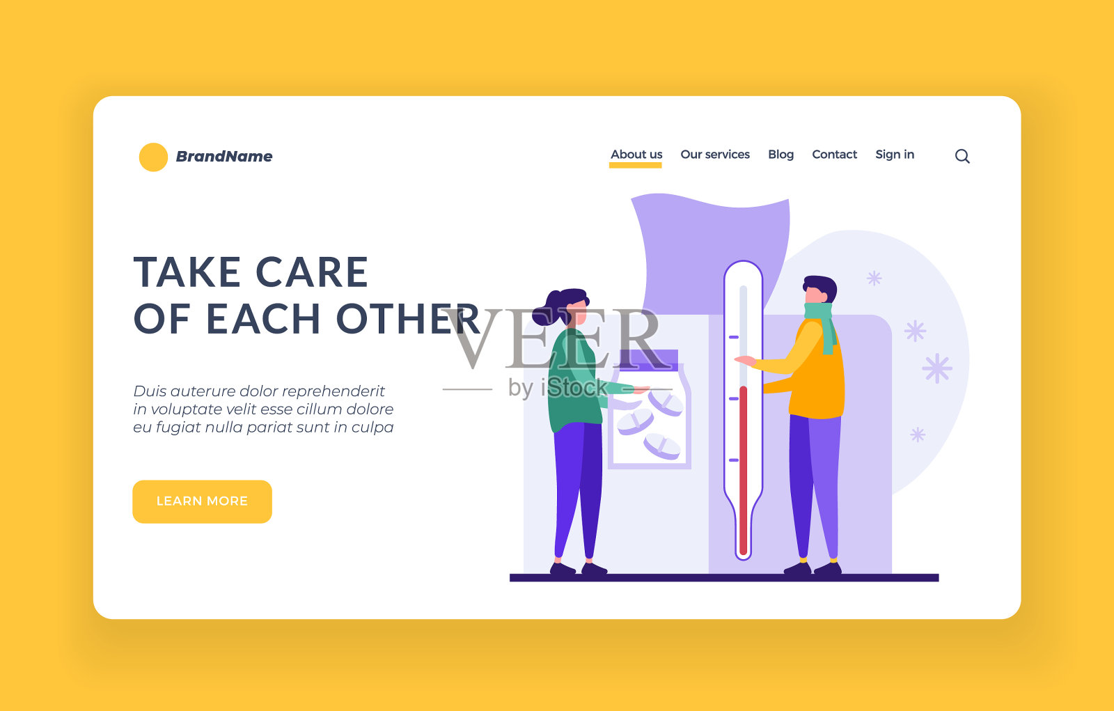 互相关心，药物支持，以防万一插画图片素材