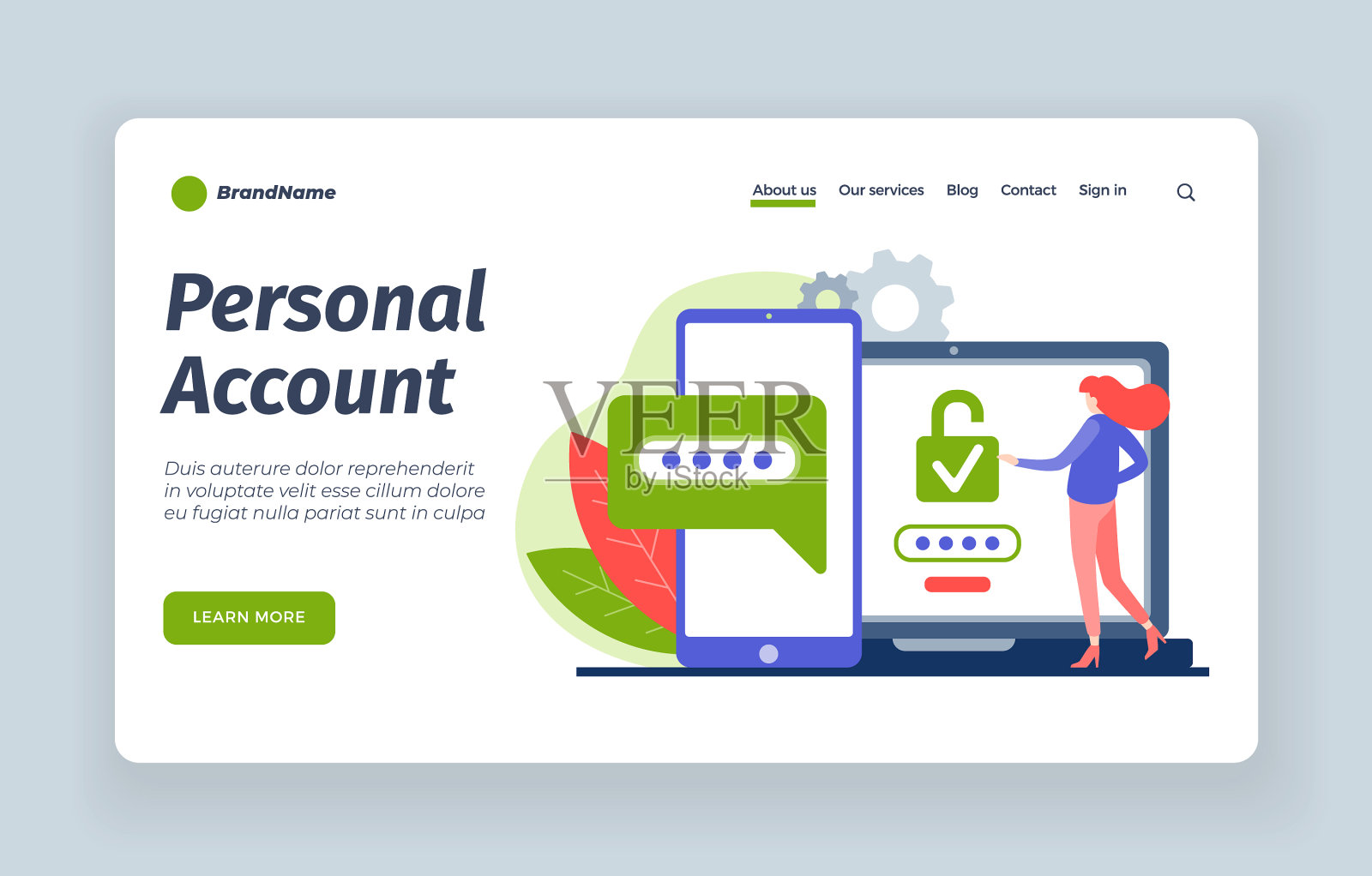 个人网上账号用户的网上账号插画图片素材