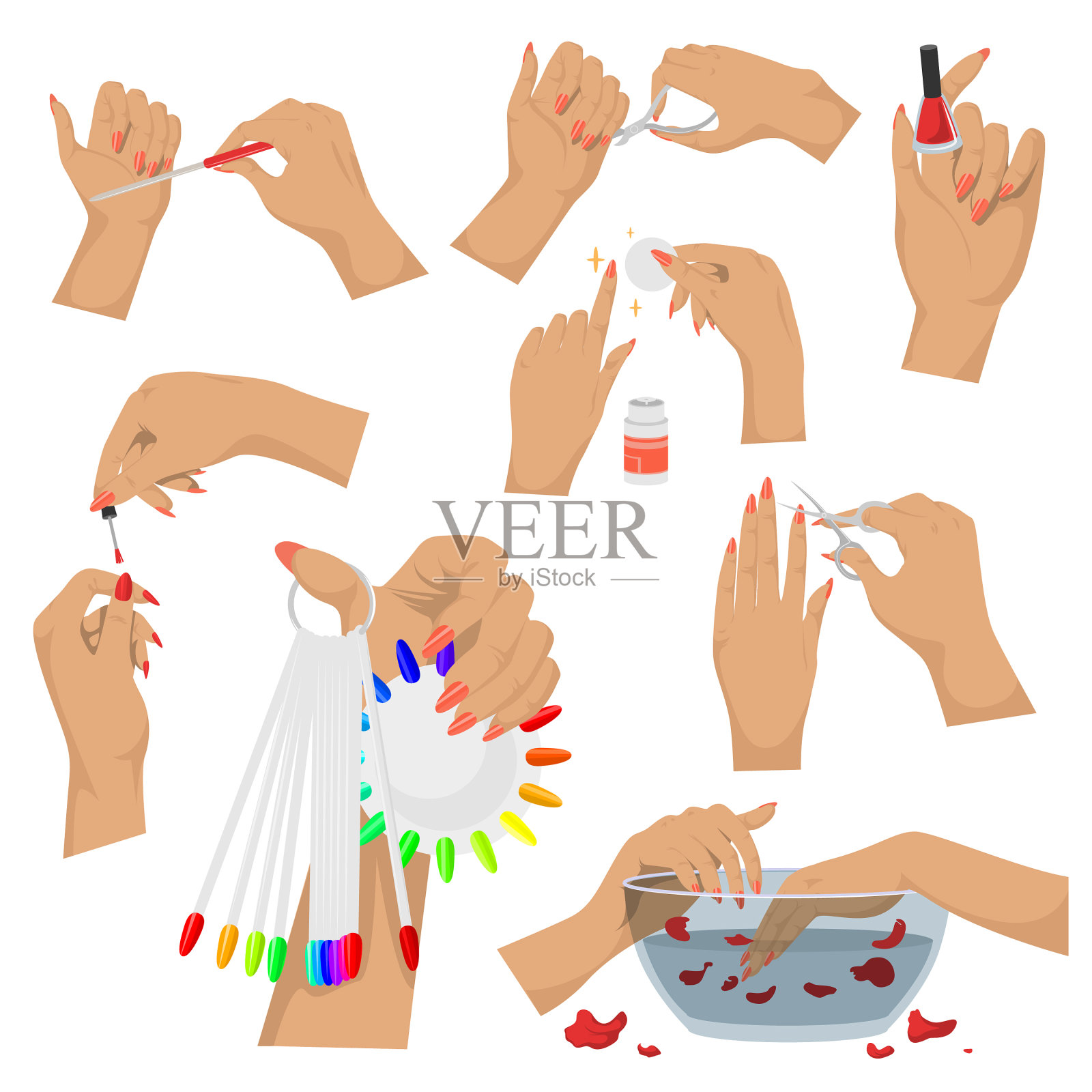 修手和指甲图标素材