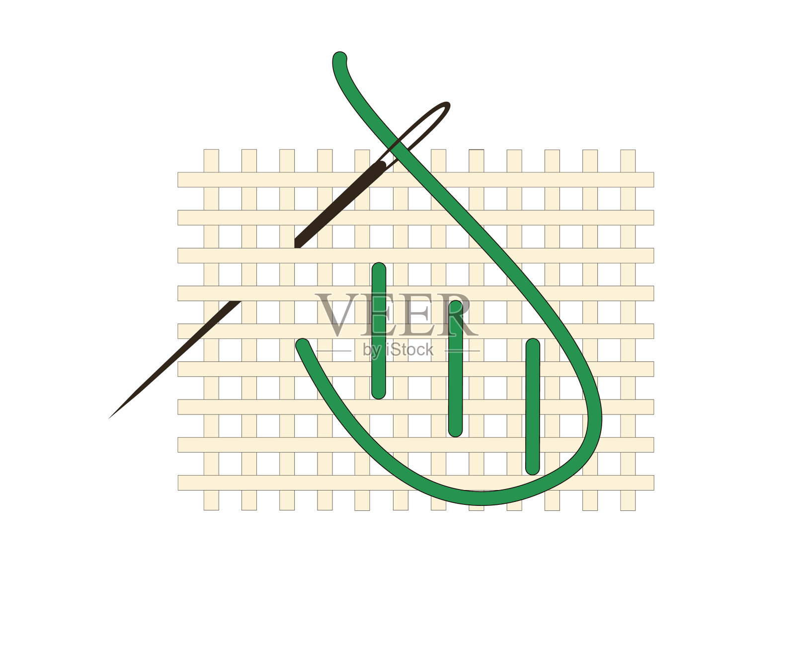 帆布上的刺绣碎片插画图片素材