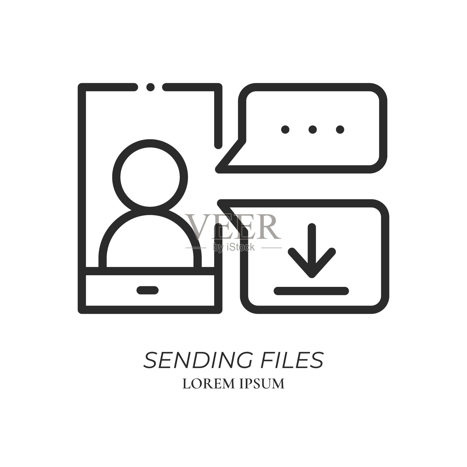 在线会议相关线路图标图标素材