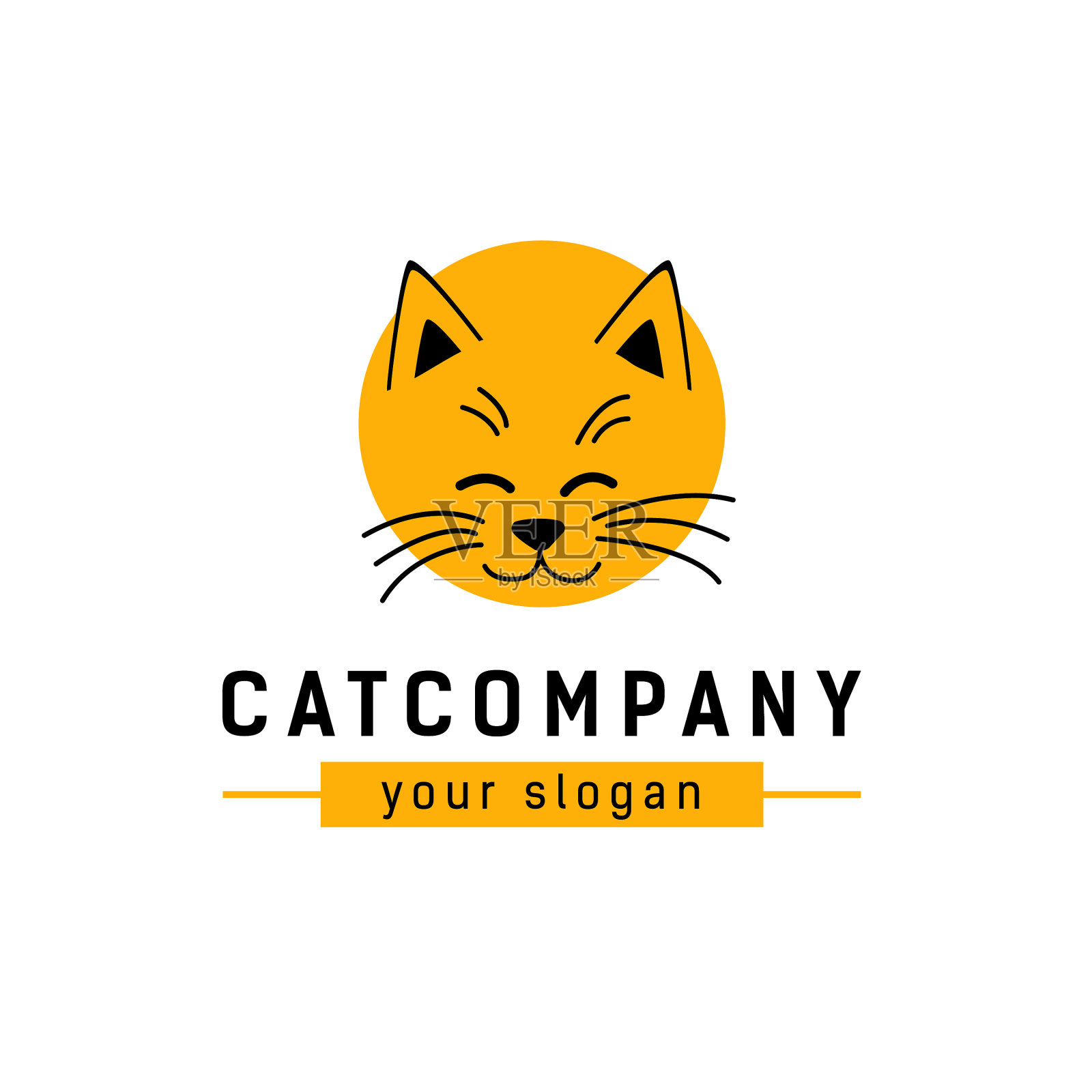 黑猫公司标志之为插画图片素材