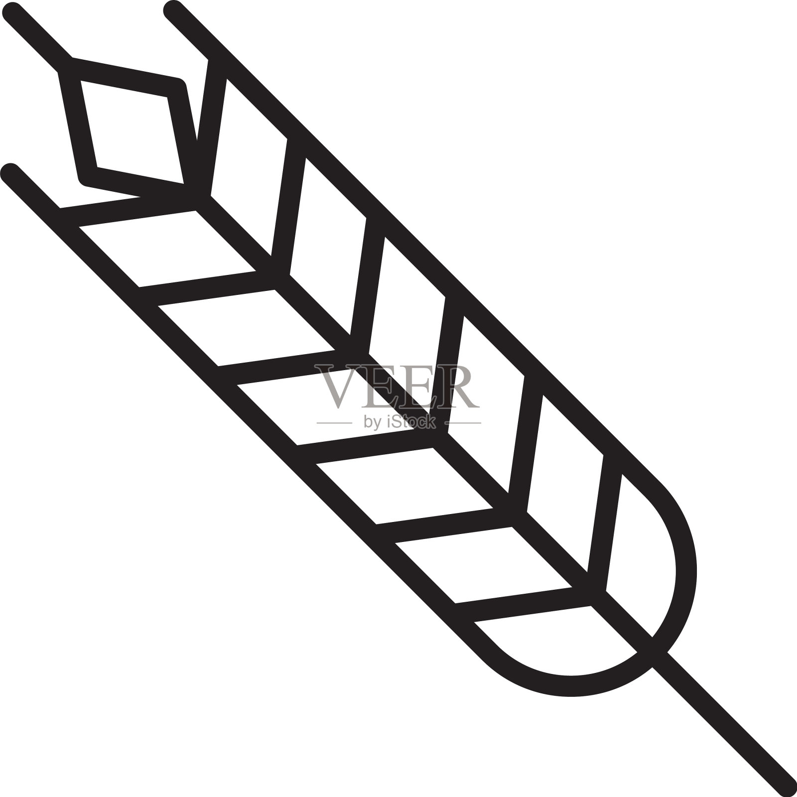 小麦穗图标模板黑色可编辑插画图片素材