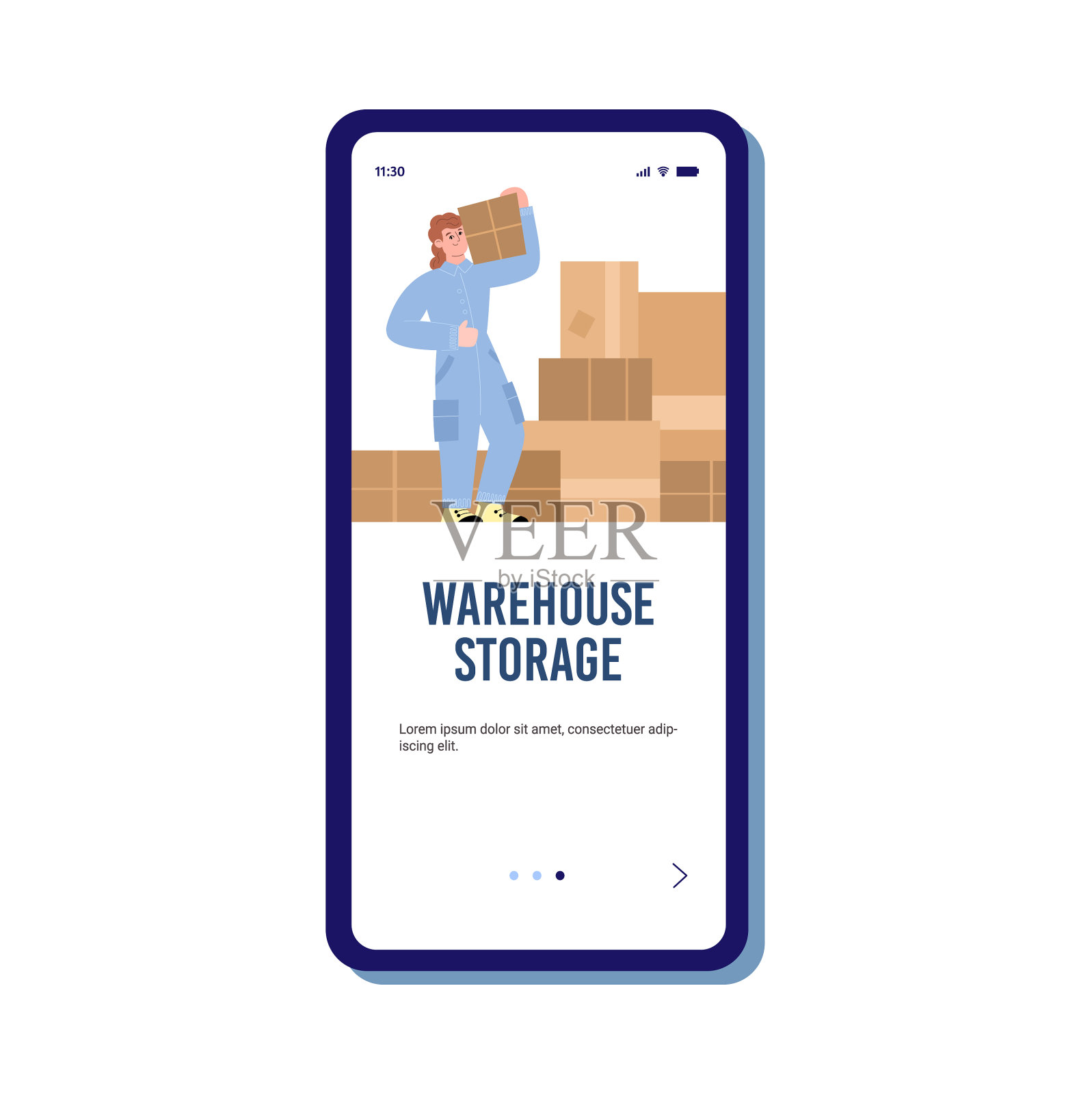 仓库仓储登屏界面插画图片素材