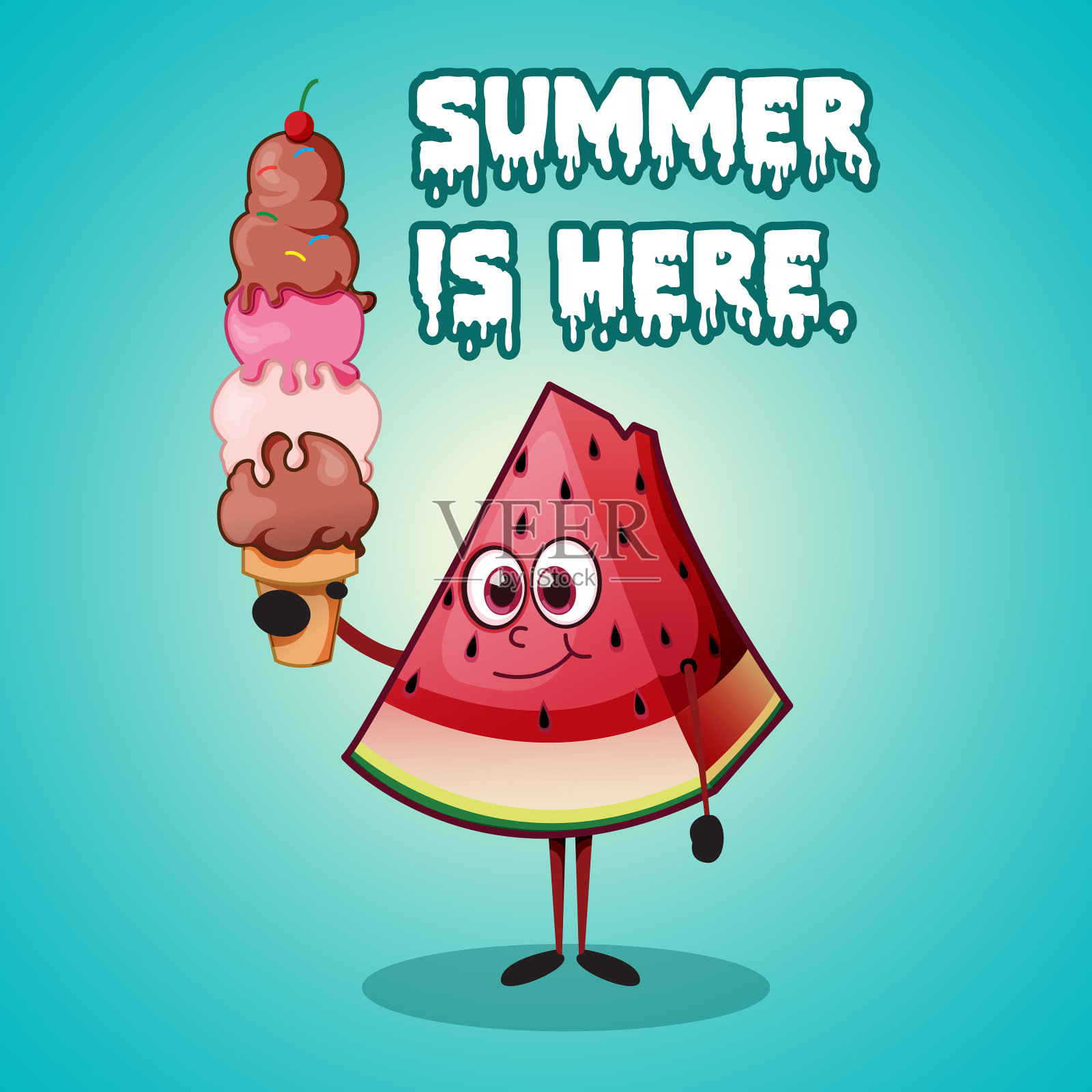 夏季的横幅设计就在这里插画图片素材