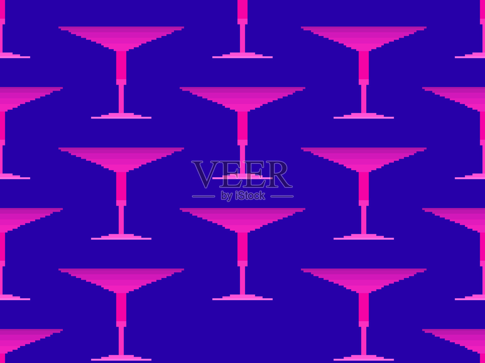 鸡尾酒杯无缝花纹马提尼杯插画图片素材