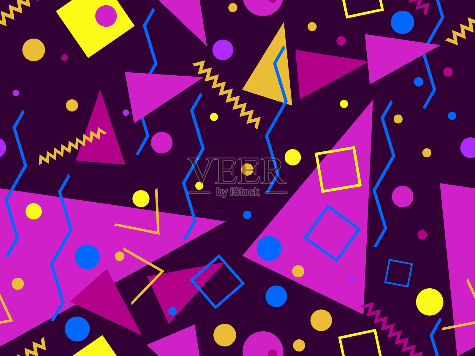 孟斐斯无缝图案几何元素插画图片素材