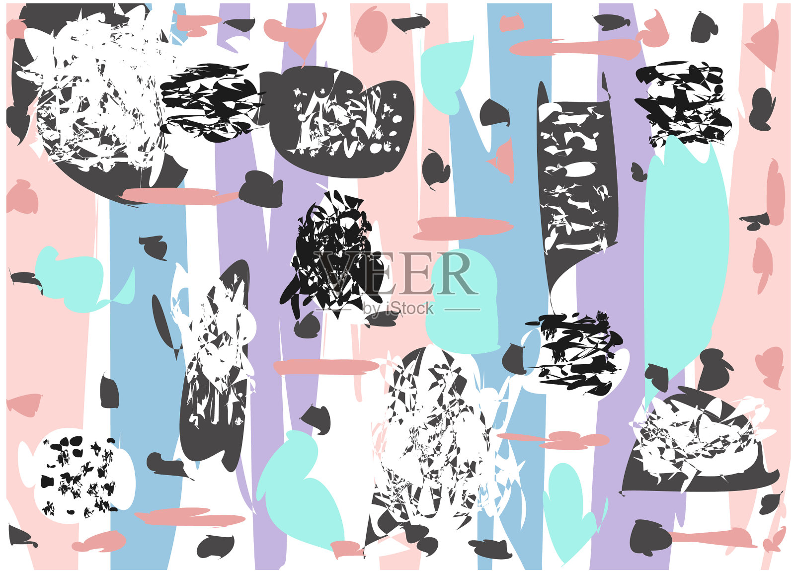 80年代彩色抽象图案的粉红色插画图片素材