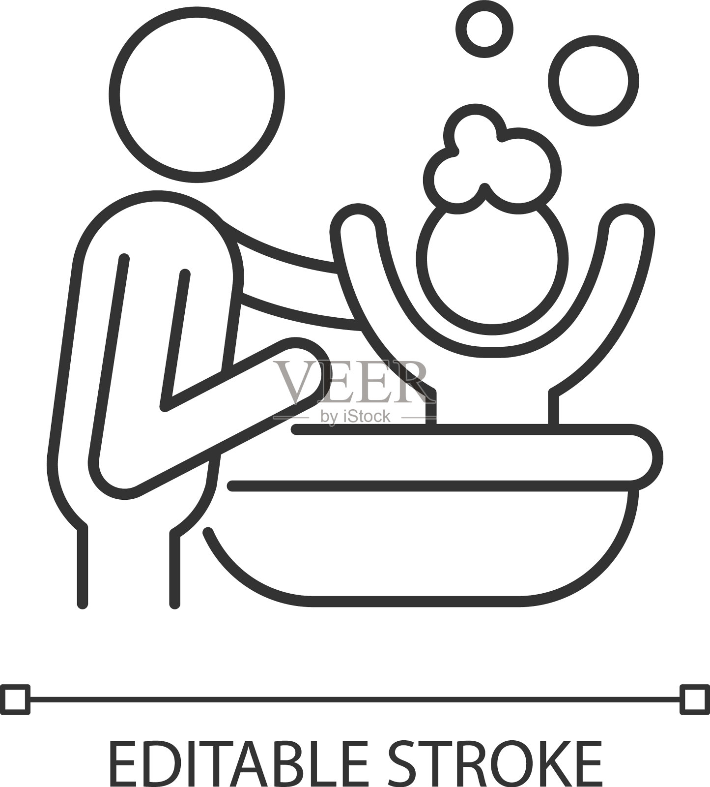 沐浴童线性图标插画图片素材