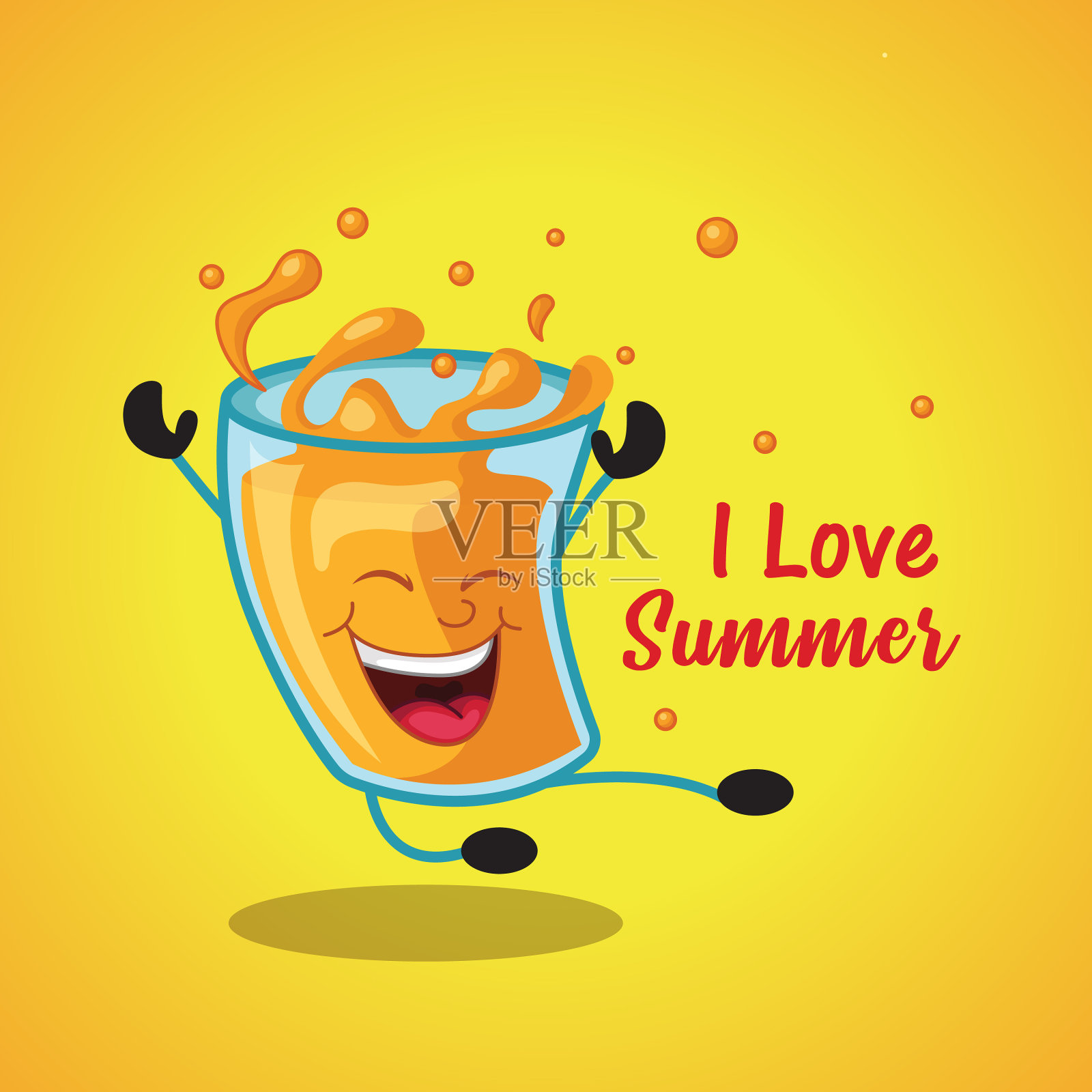 我爱夏天的横幅设计插画图片素材