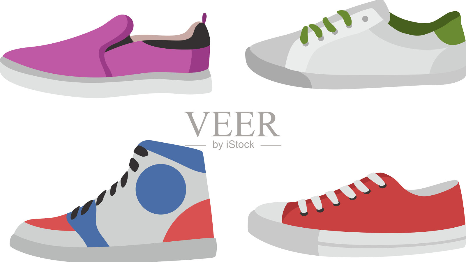 鞋子类型的鞋类，男人或女人插画图片素材