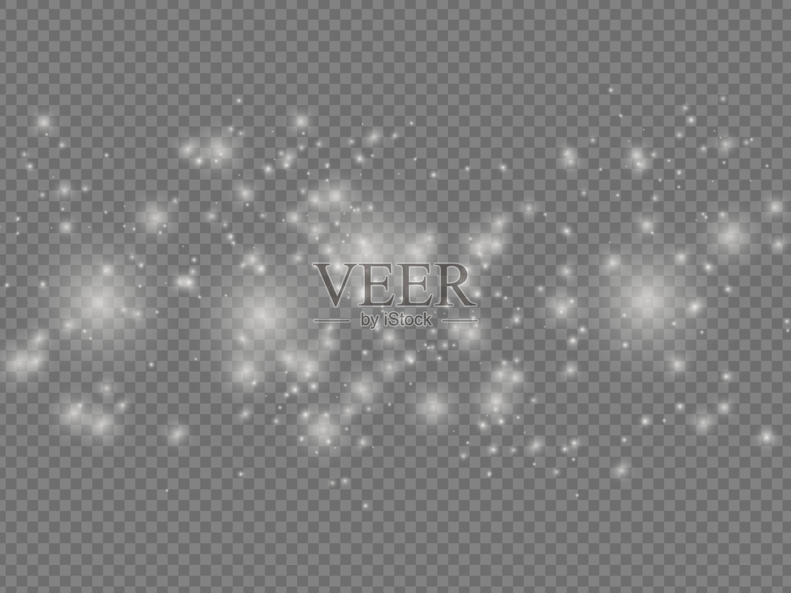 白色尘埃火花和星光效应插画图片素材