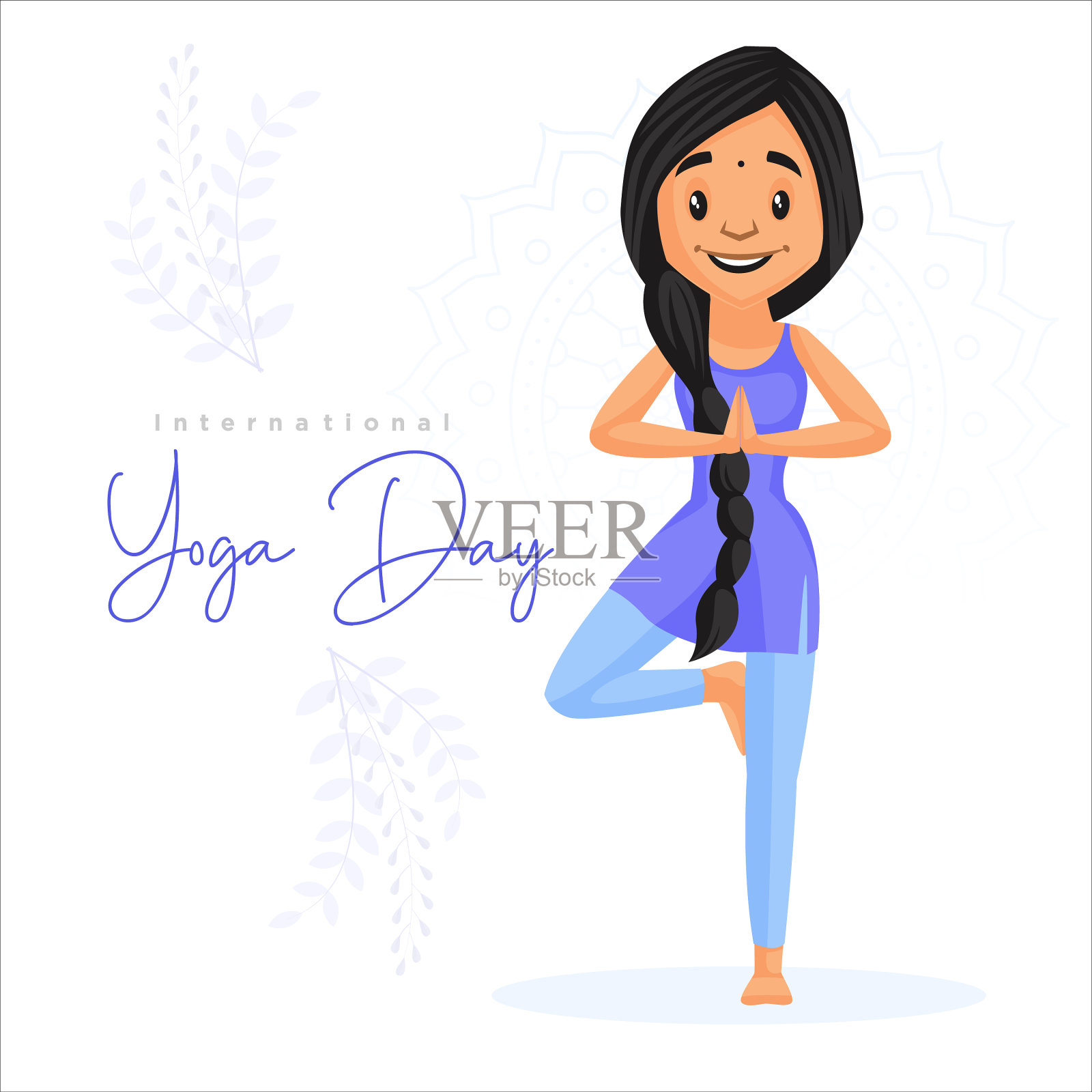国际瑜伽日横幅设计插画图片素材