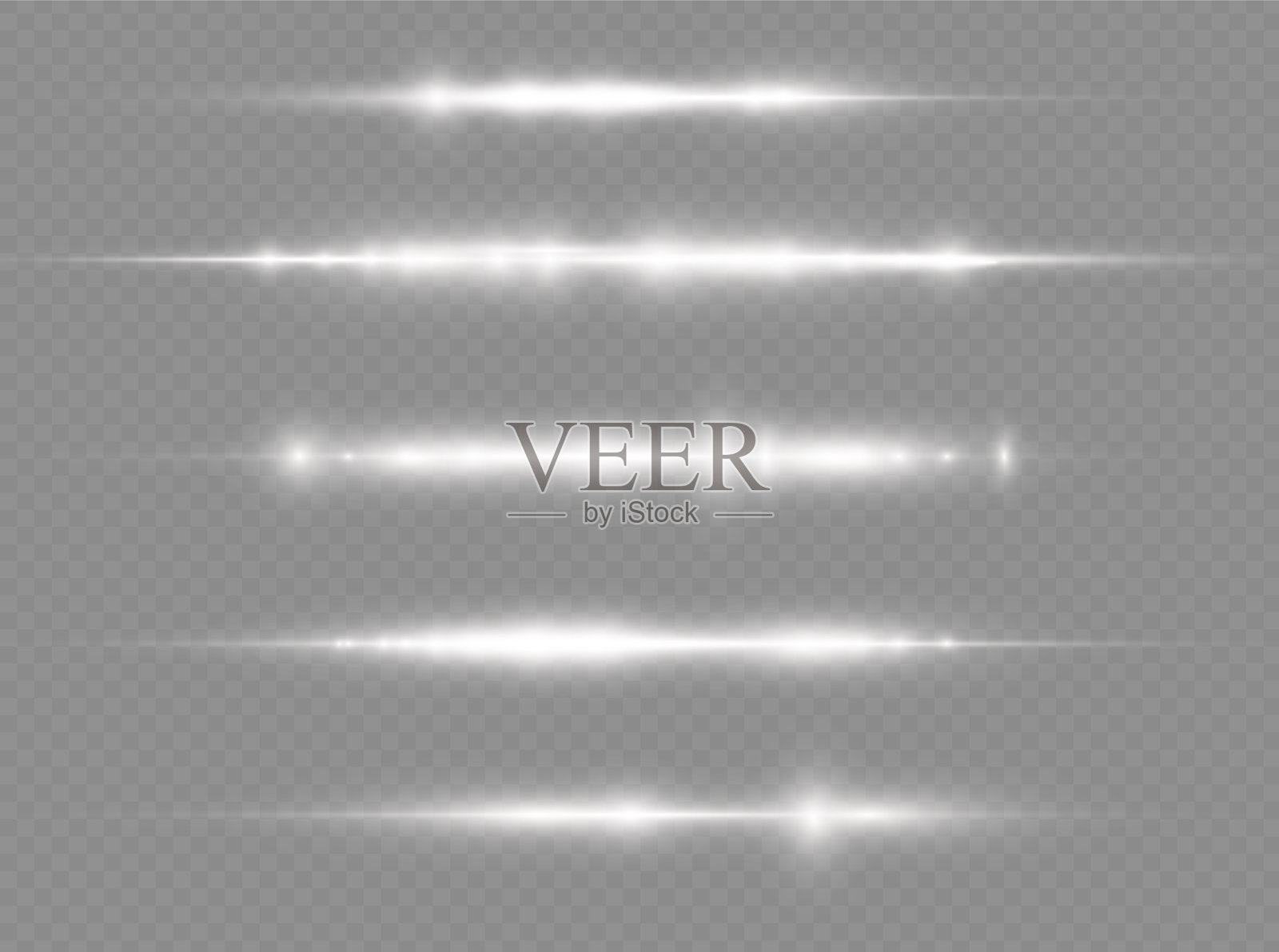 水平光线闪烁白色水平线插画图片素材