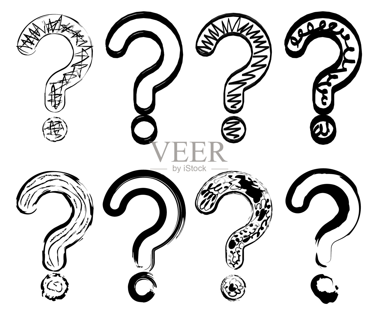 手画的涂鸦问题标记图标素材