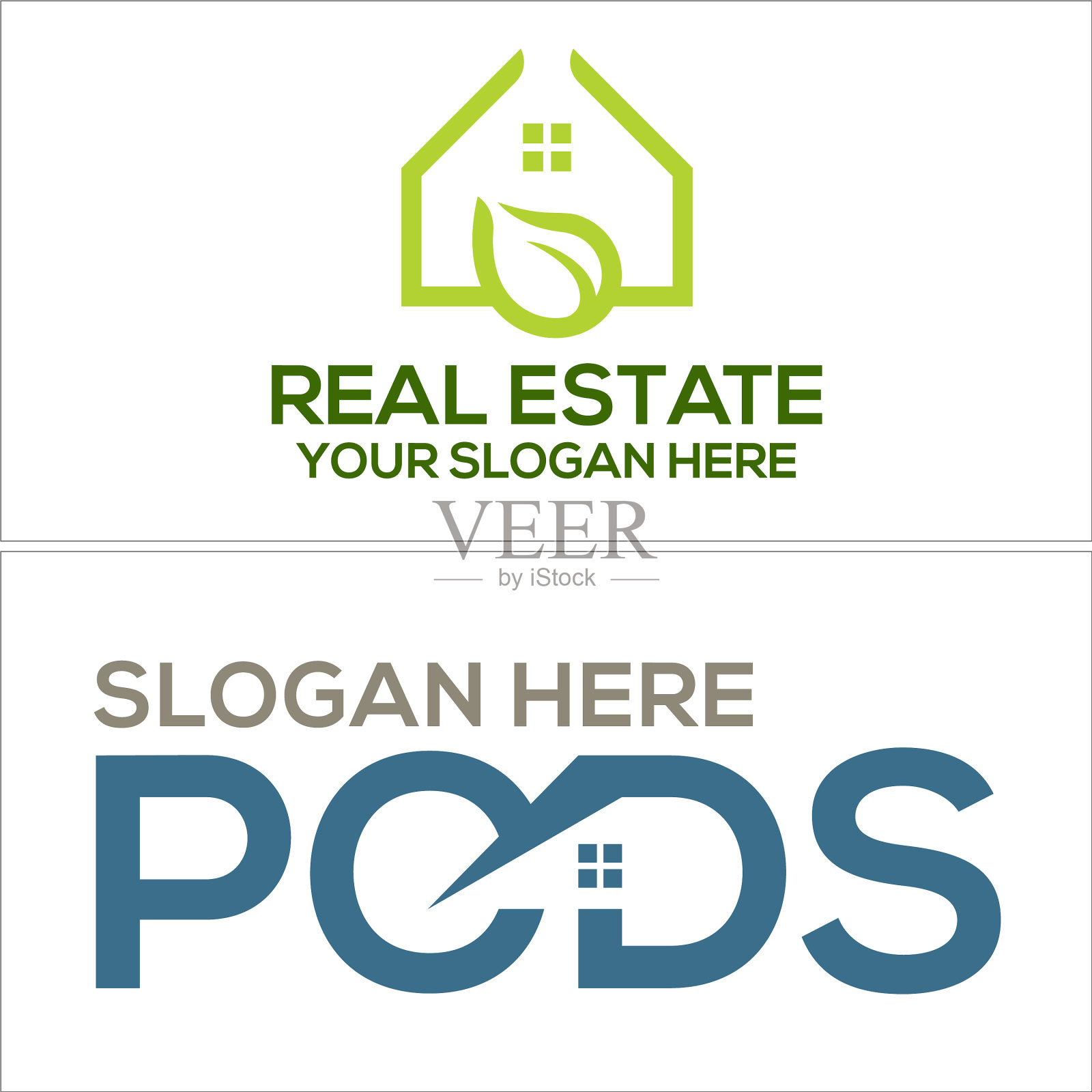 绿家行艺术标志设计房地产插画图片素材