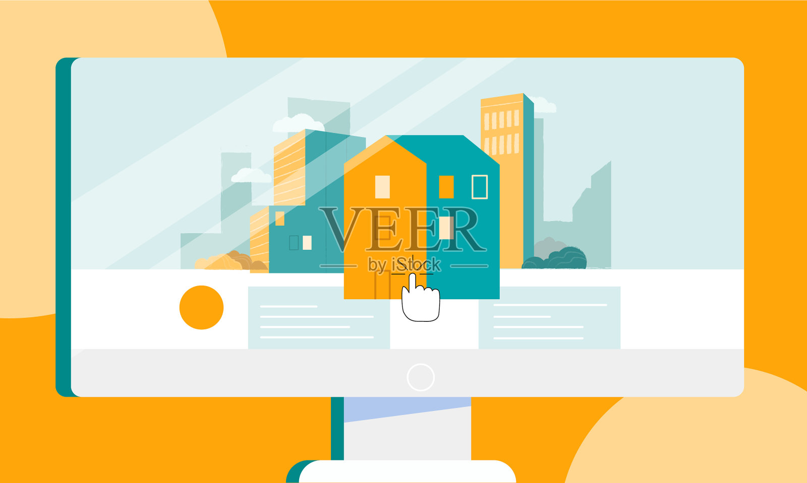 在网上租房子或公寓插画图片素材