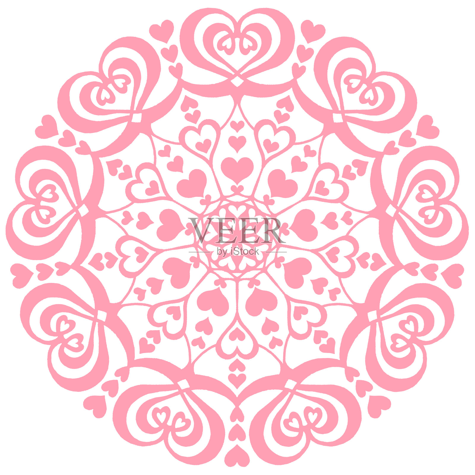 曼荼罗插图素材像圆形心形花边插画图片素材