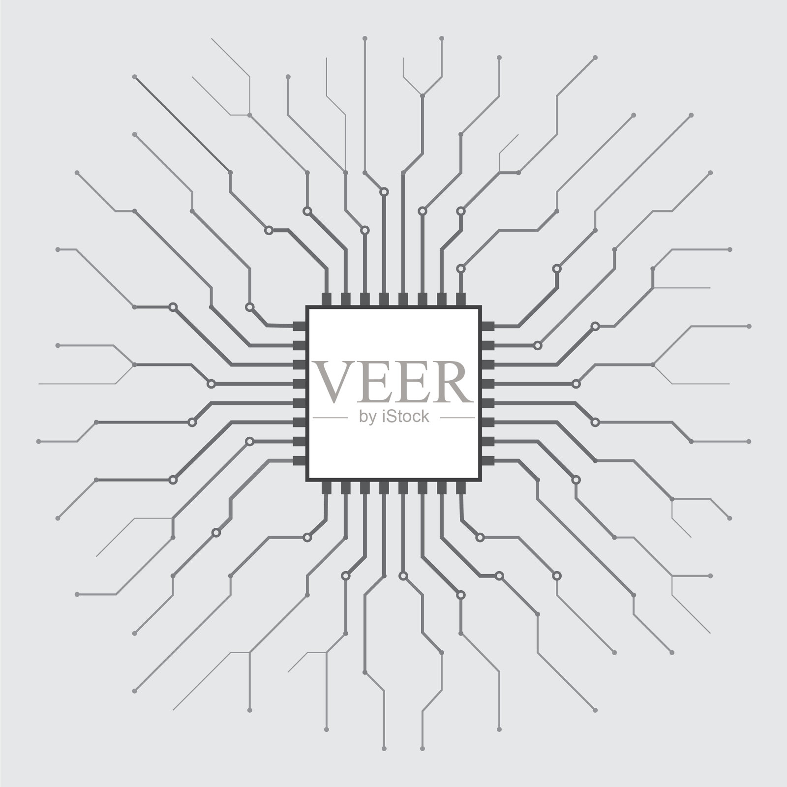 摘要处理器是计算机数字打印芯片插画图片素材