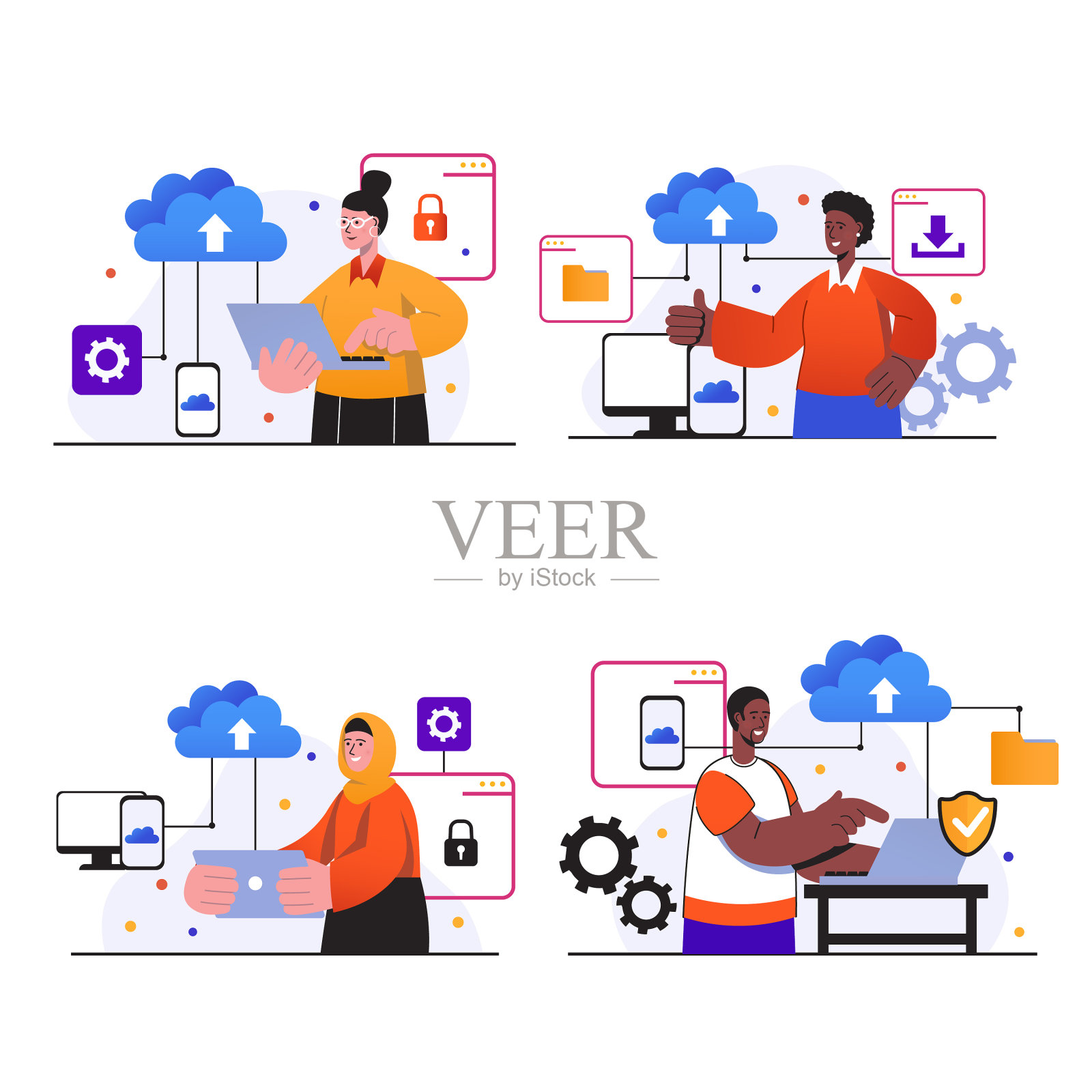 云计算概念场景集设计模板素材