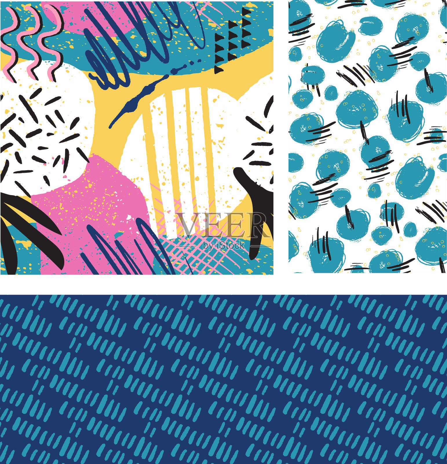 最小的斯堪的纳维亚图案鲜艳的颜色粉红色插画图片素材