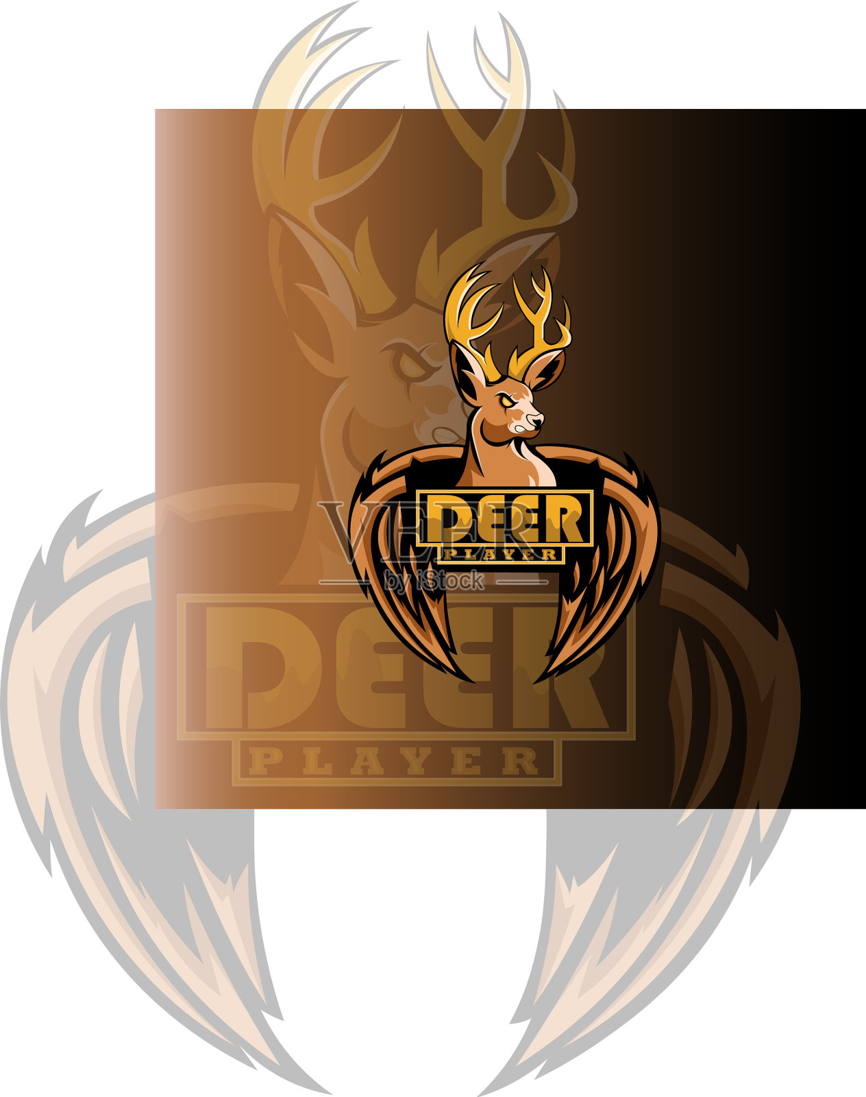 鹿游戏标志插画图片素材